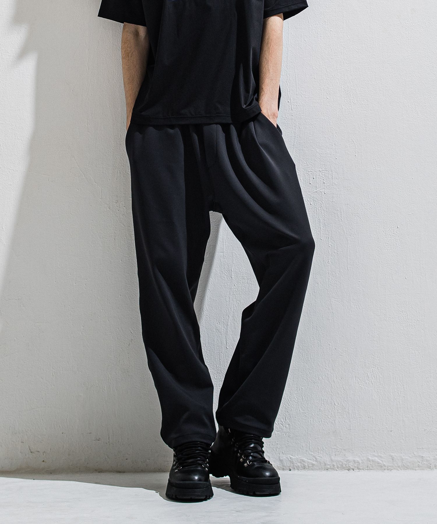 EMILIO DB WIDE PANTS / DP1-ST-003 / ダンボールジャージスーパーワイドパンツ / ブラック (3月中旬入荷予定)