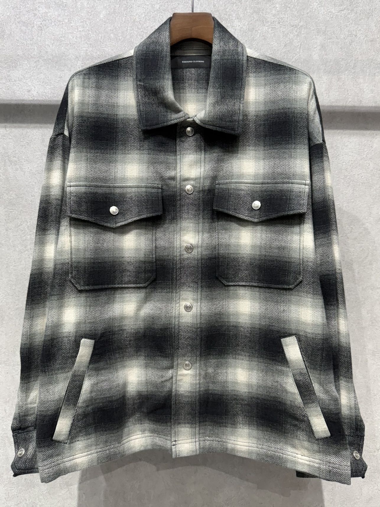FLANNEL CHECK JK / RC41-JK-006 / フランネルチェックCPOジャケット / ブラック