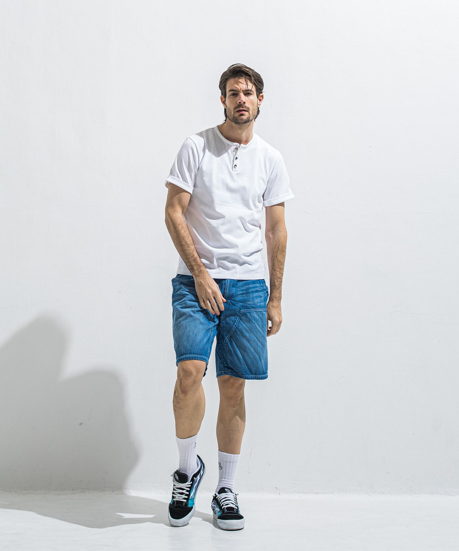 ROLL UP HENRY T / RC40-T-005 / ロールアップヘンリーネックTシャツ / ホワイト (4月中旬入荷予定)