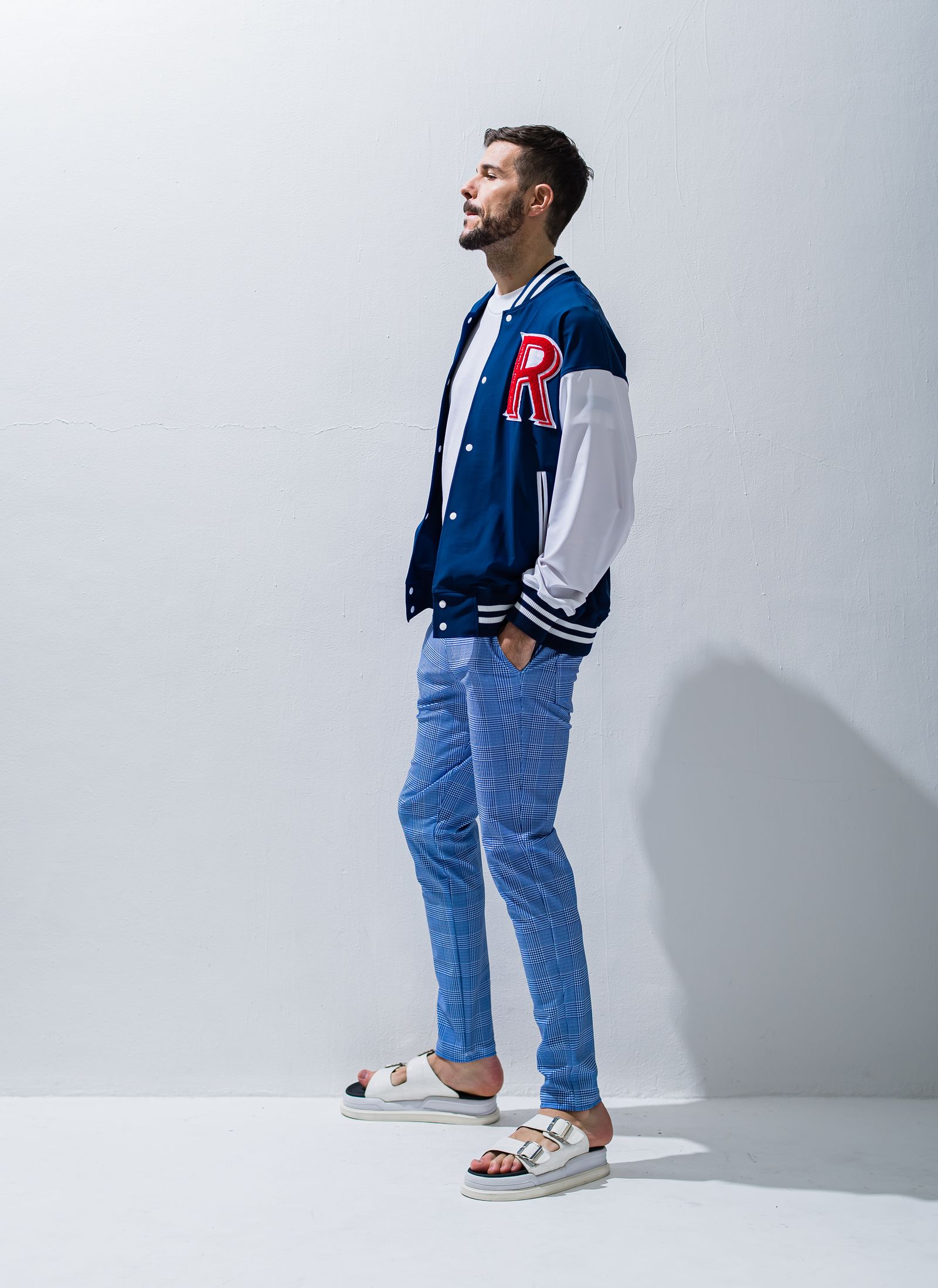 CHRIS EASY CHECK PANTS / RC28-ST-016 / チェックイージーパンツ / グレンチェックブルー