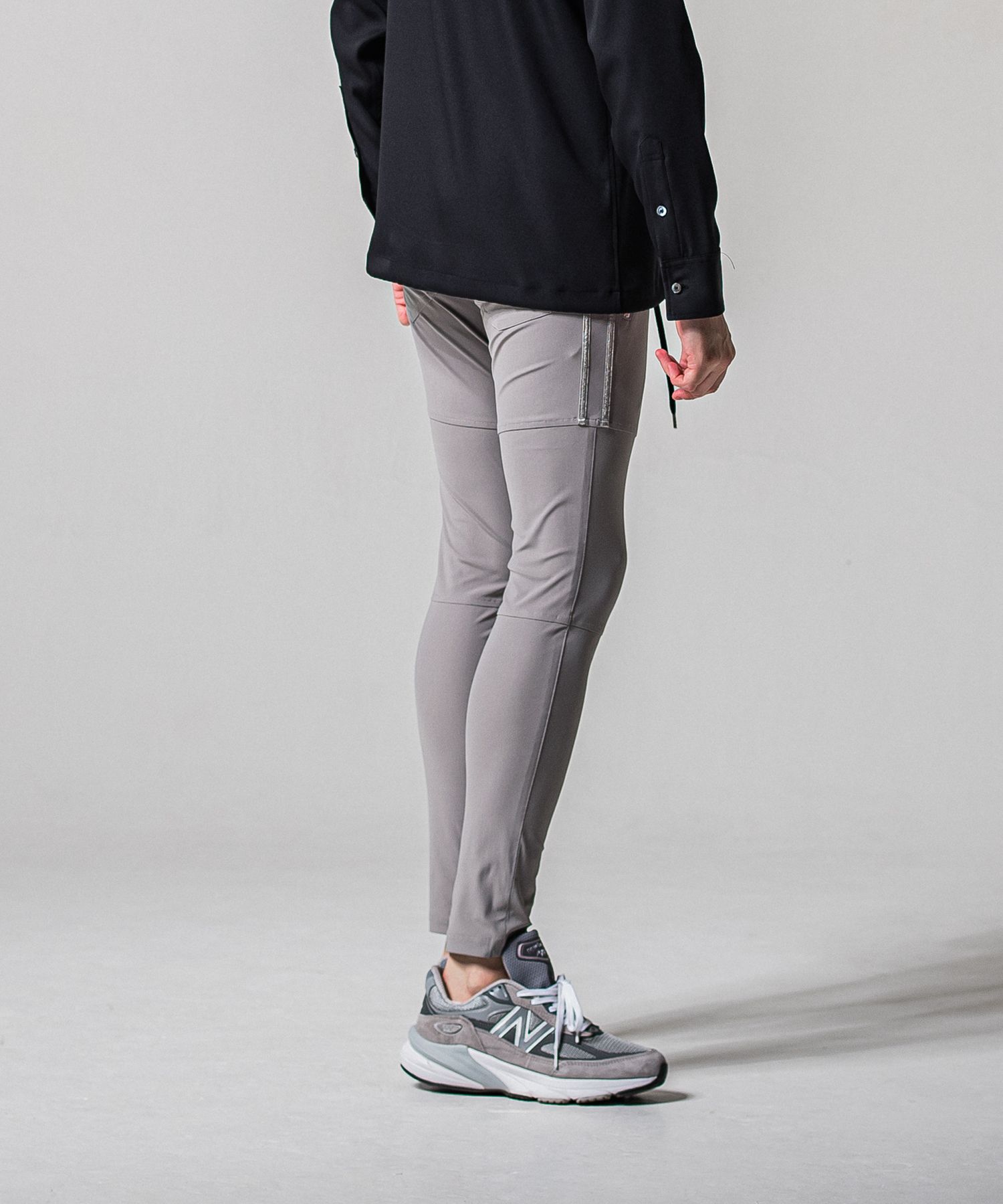 JOHNSON LINE NYLON PT / BASIC-ST-009 / ジョンソンナイロンラインパンツ / グレー×シルバー (3月上旬入荷予定)