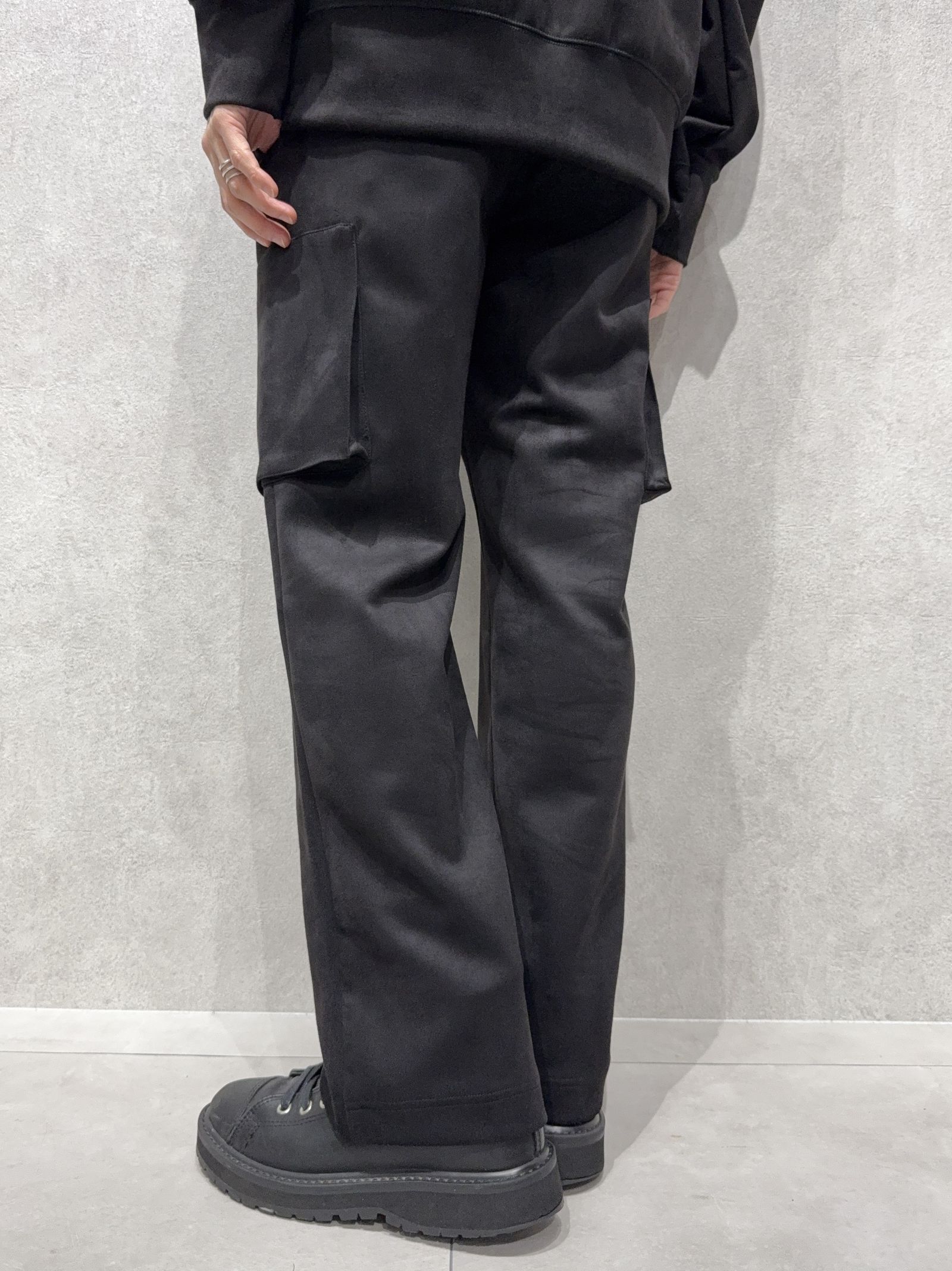 DAVID CARGO PANTS / RC38-ST-040 / スエードワイドカーゴパンツ / ブラック