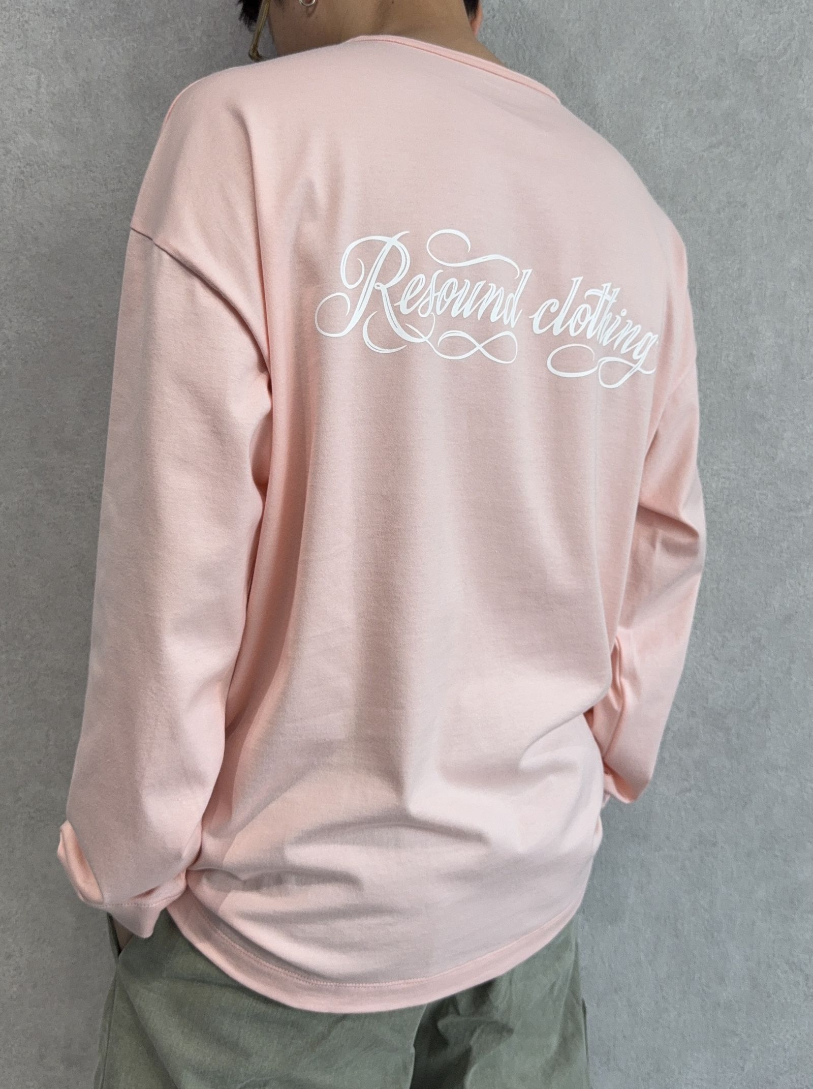 PIN ST RC OVER LONGSLEEVE TEE / RC41-T-003 / オーバーサイズ長袖バックロゴTシャツ / ピンク