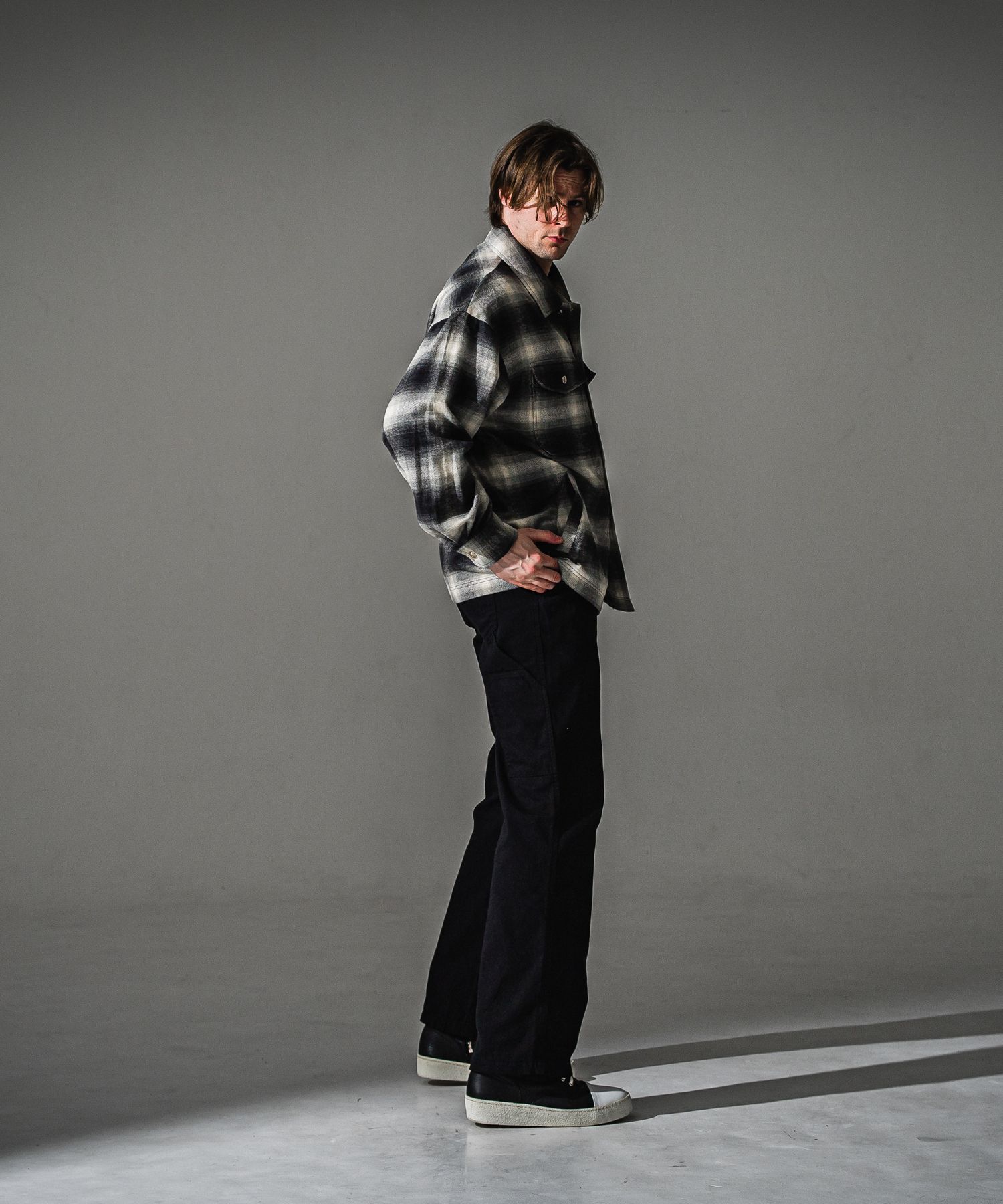 FLANNEL CHECK JK / RC41-JK-006 / フランネルチェックCPOジャケット / ブラック (8月下旬入荷予定)