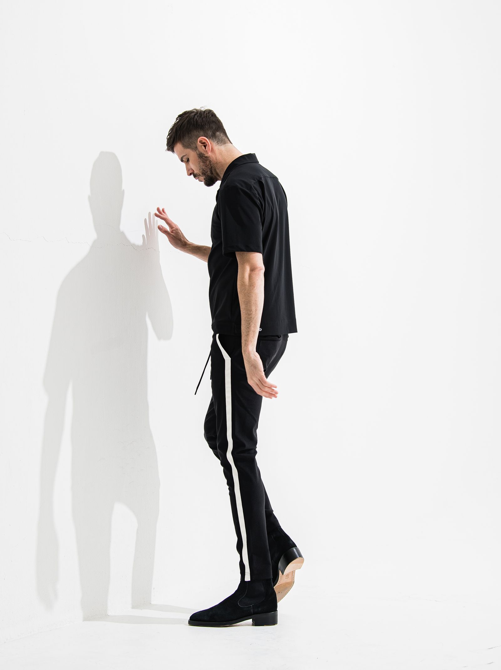 TUXEDO EASY PANTS / OR2-ST-009 / レザーラインイージーパンツ / ブラック×ホワイト (7月中旬入荷予定)