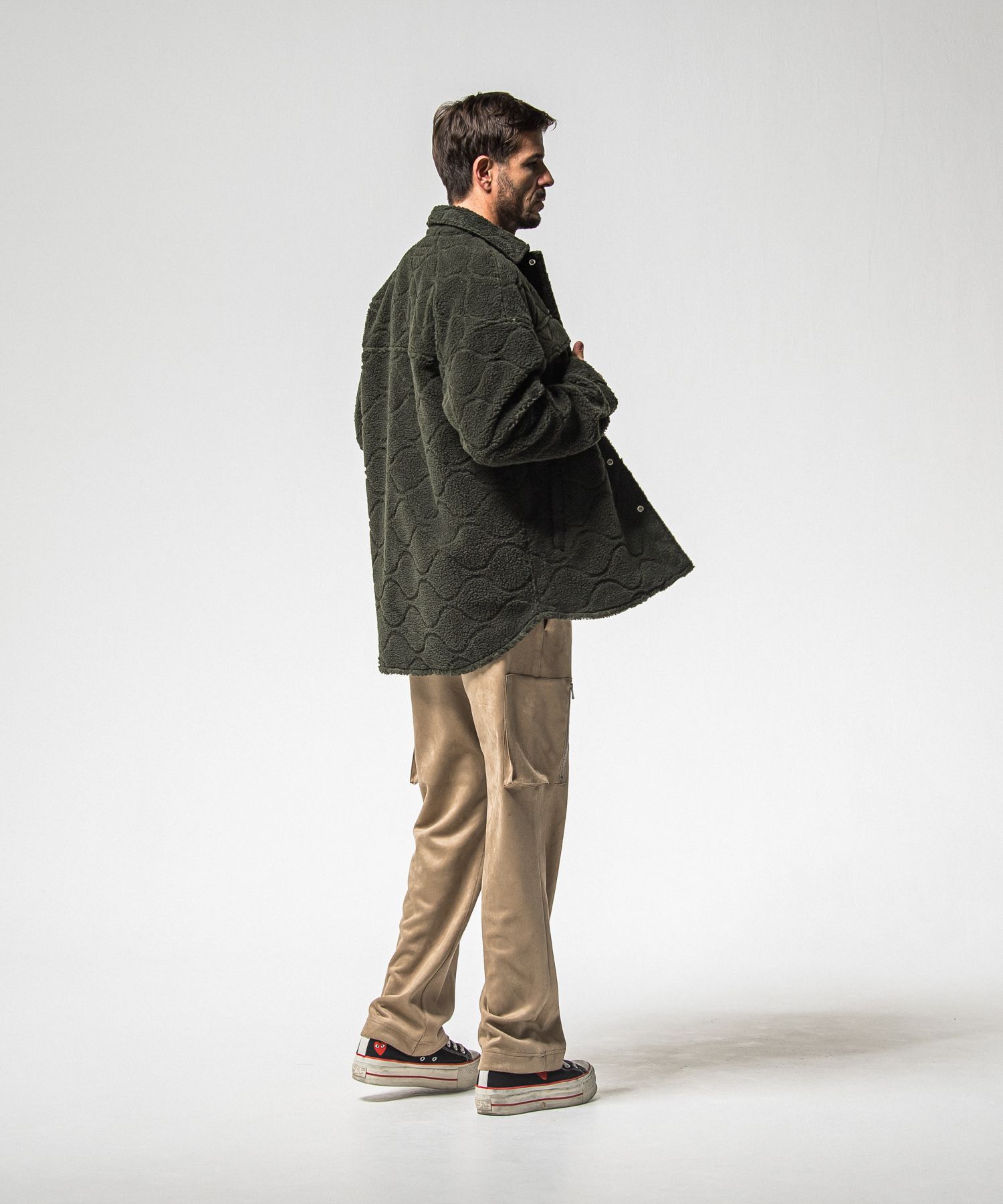 DAVID CARGO PANTS / RC38-ST-040 / スエードワイドカーゴパンツ / ブラウン (1月上旬入荷予定)