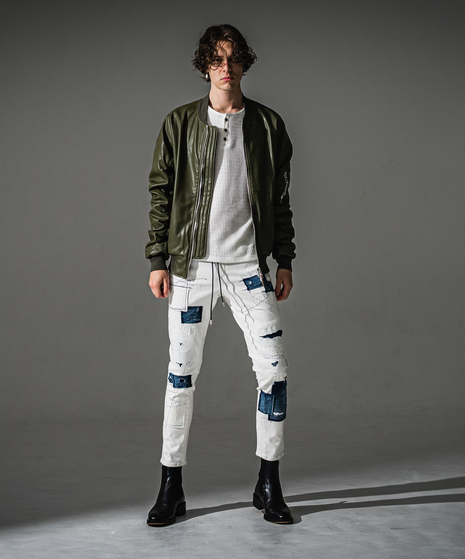 DAVID JACKET / RC41-JK-003 / MA-1 / カーキレザー (9月下旬入荷予定)