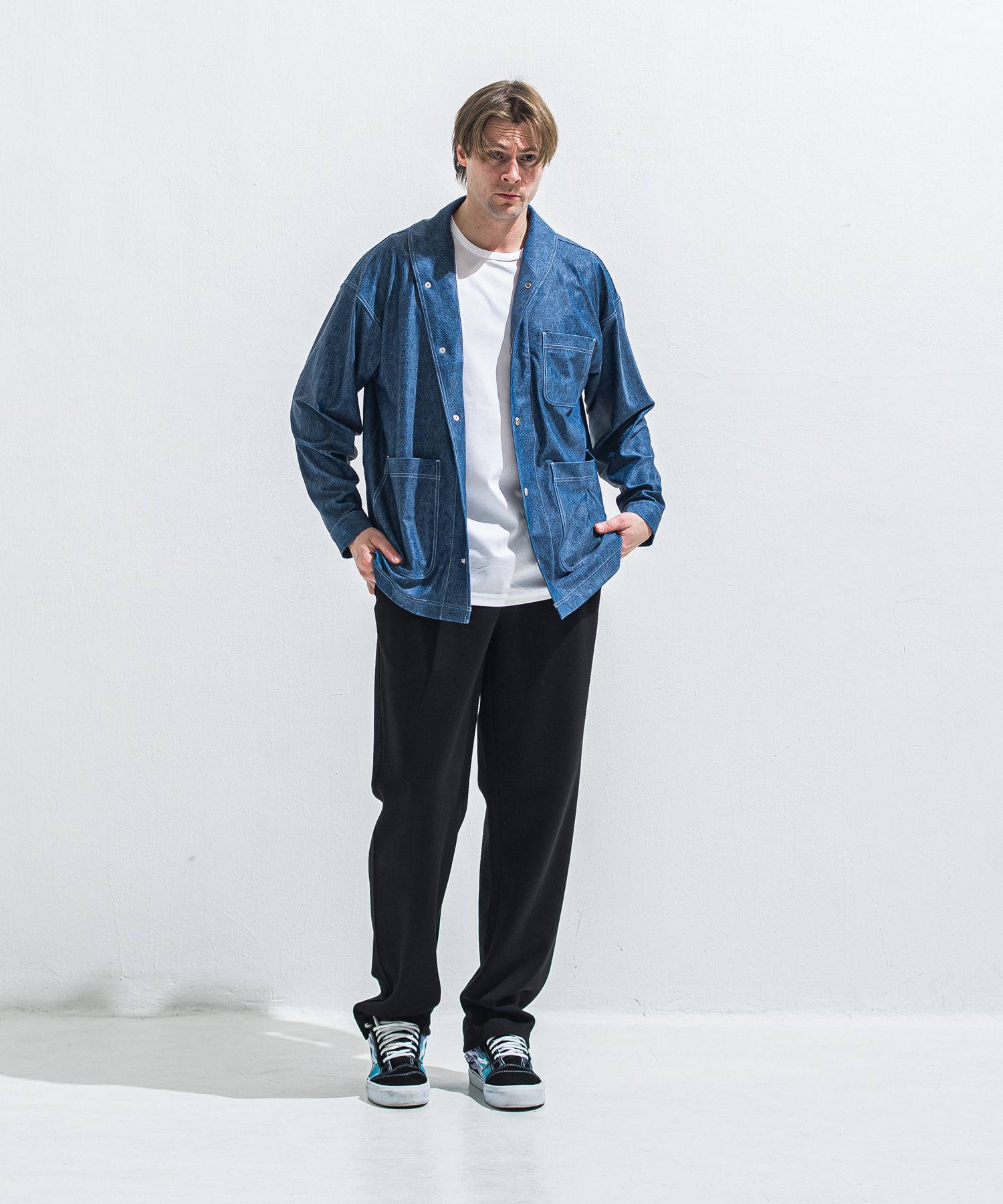 SEMI WIDE TUCK PANTS / RC40-ST-016WT / セミワイドタックパンツ / ダンボールブラック (4月中旬入荷予定)