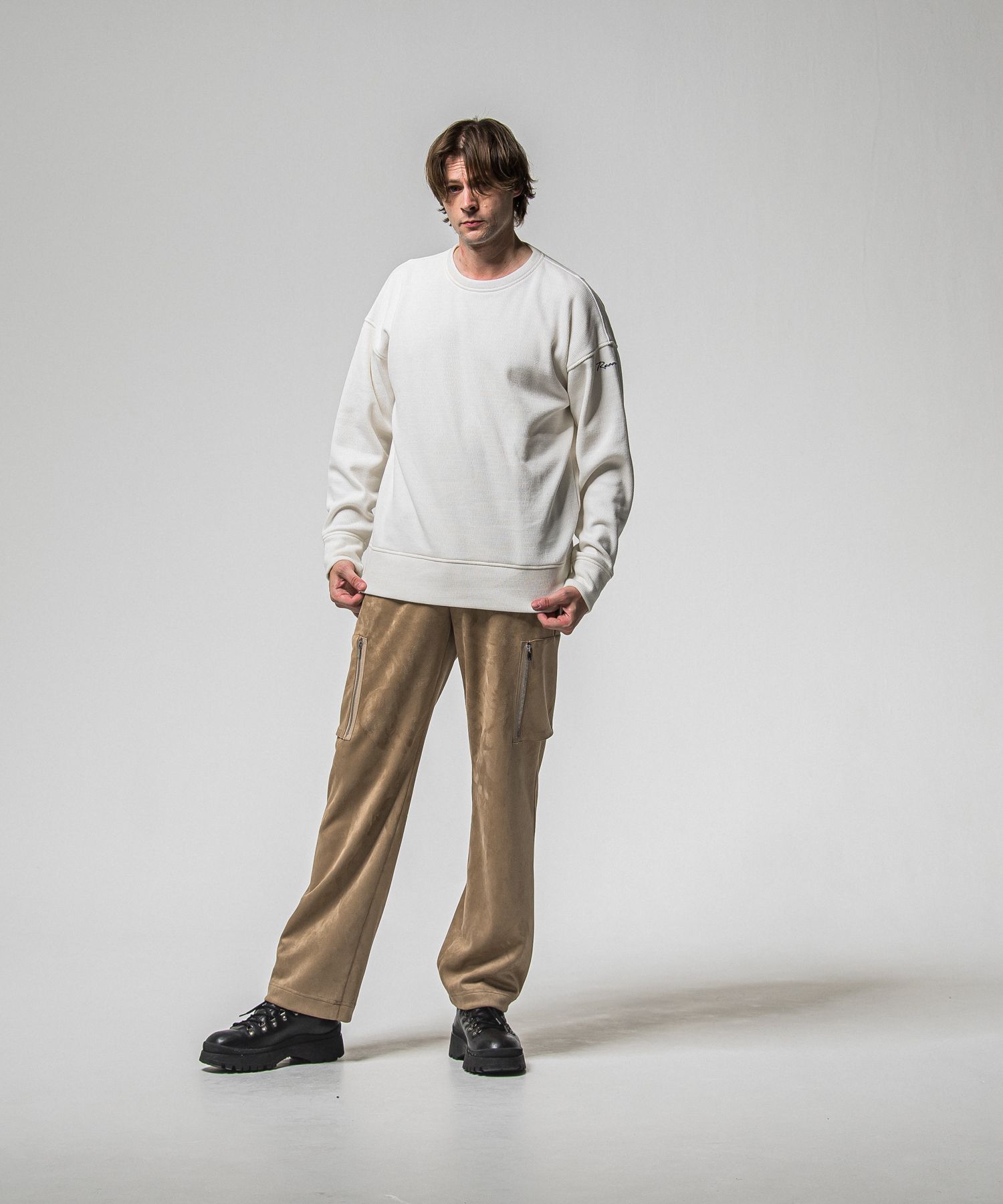 DAVID CARGO PANTS / RC38-ST-040 / スエードワイドカーゴパンツ / ブラウン (1月上旬入荷予定)