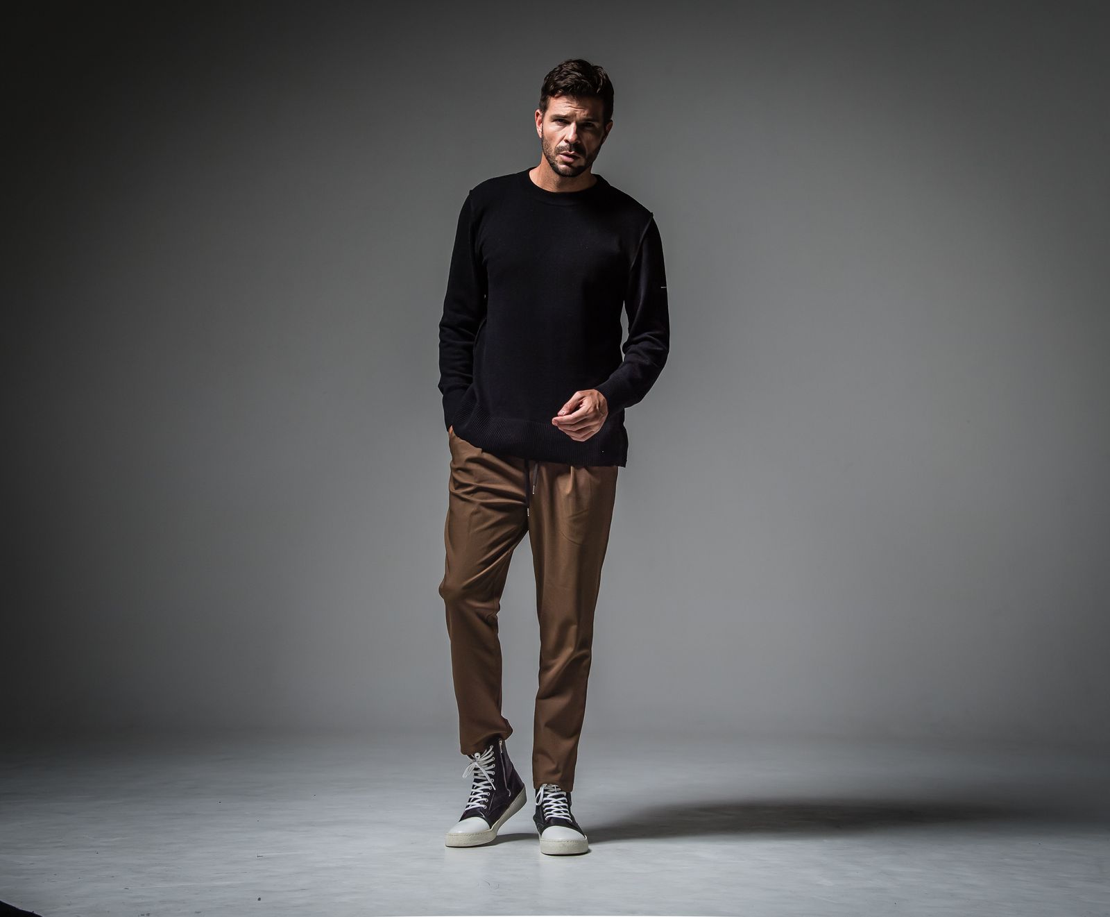OUT SEAM SWEATER / RC30-K-001 / アウトシームニット / ブラック