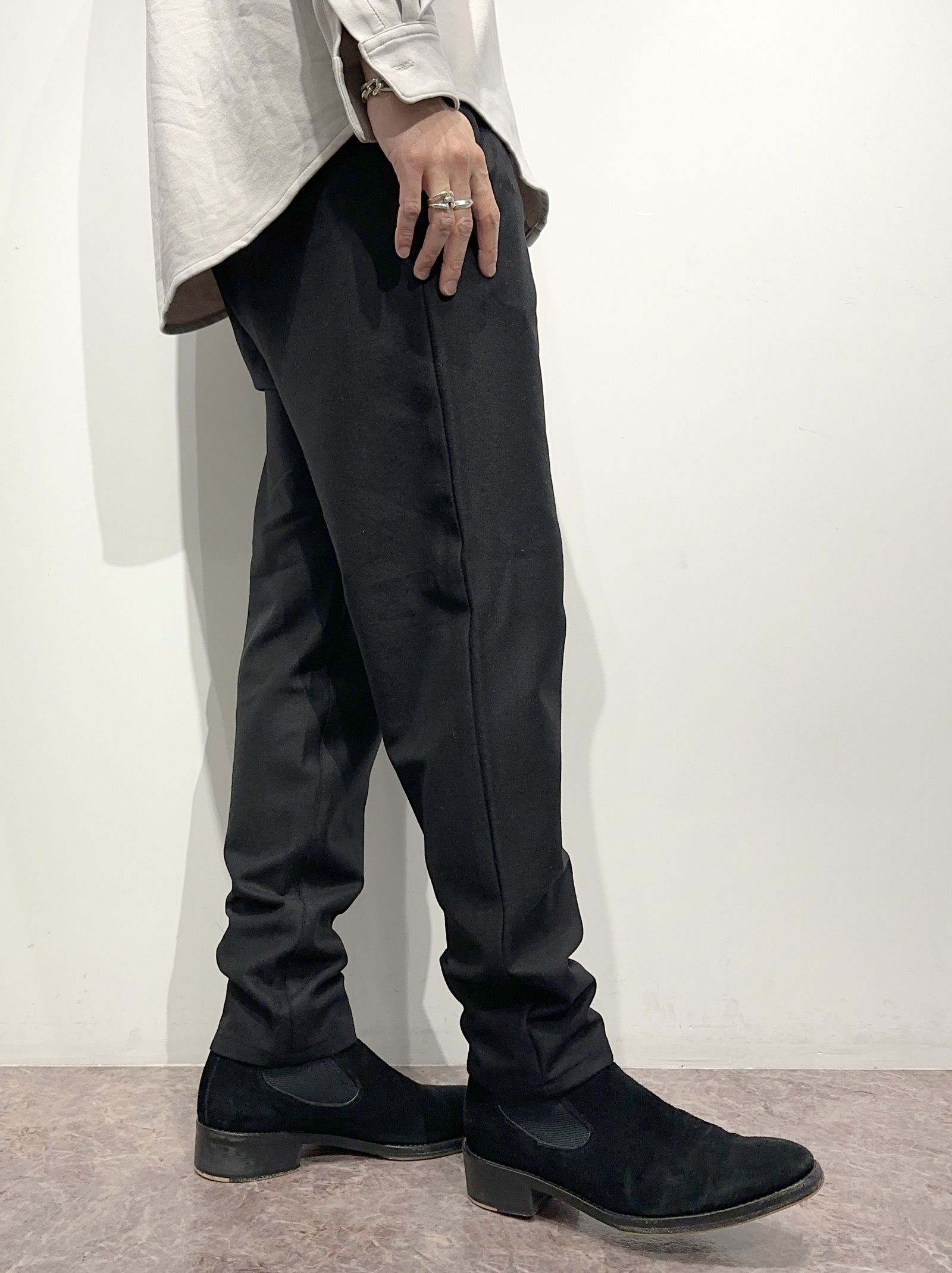 PAT WIDE EASY PANTS / RC34-ST-036 / ワイドテーパードパンツ / ブラック