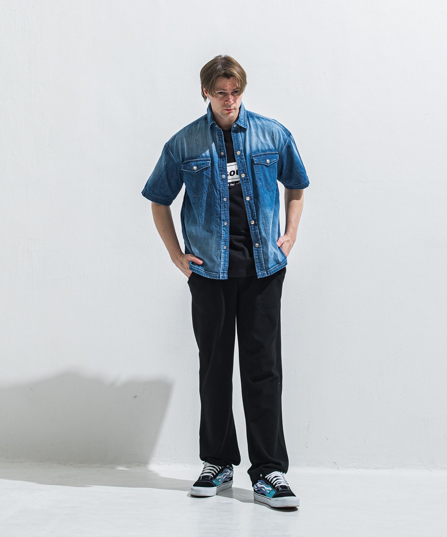 HALF DENIM SHIRTS / RC40-SH-002 / デニム半袖シャツ / ダークインディゴ (6月上旬入荷予定)