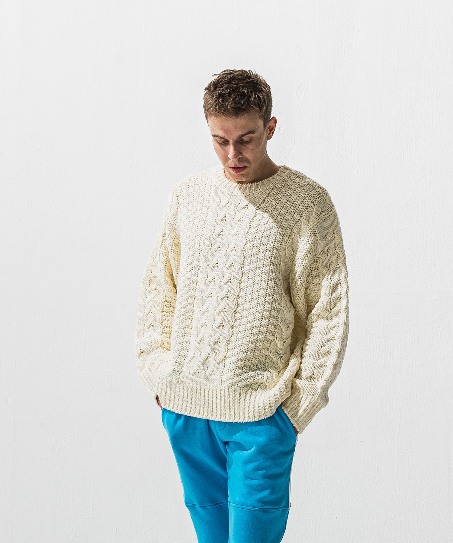 CABLE LAW SWEATER / RC42-K-002 / ケーブルニット / オフホワイト (10月下旬入荷予定)