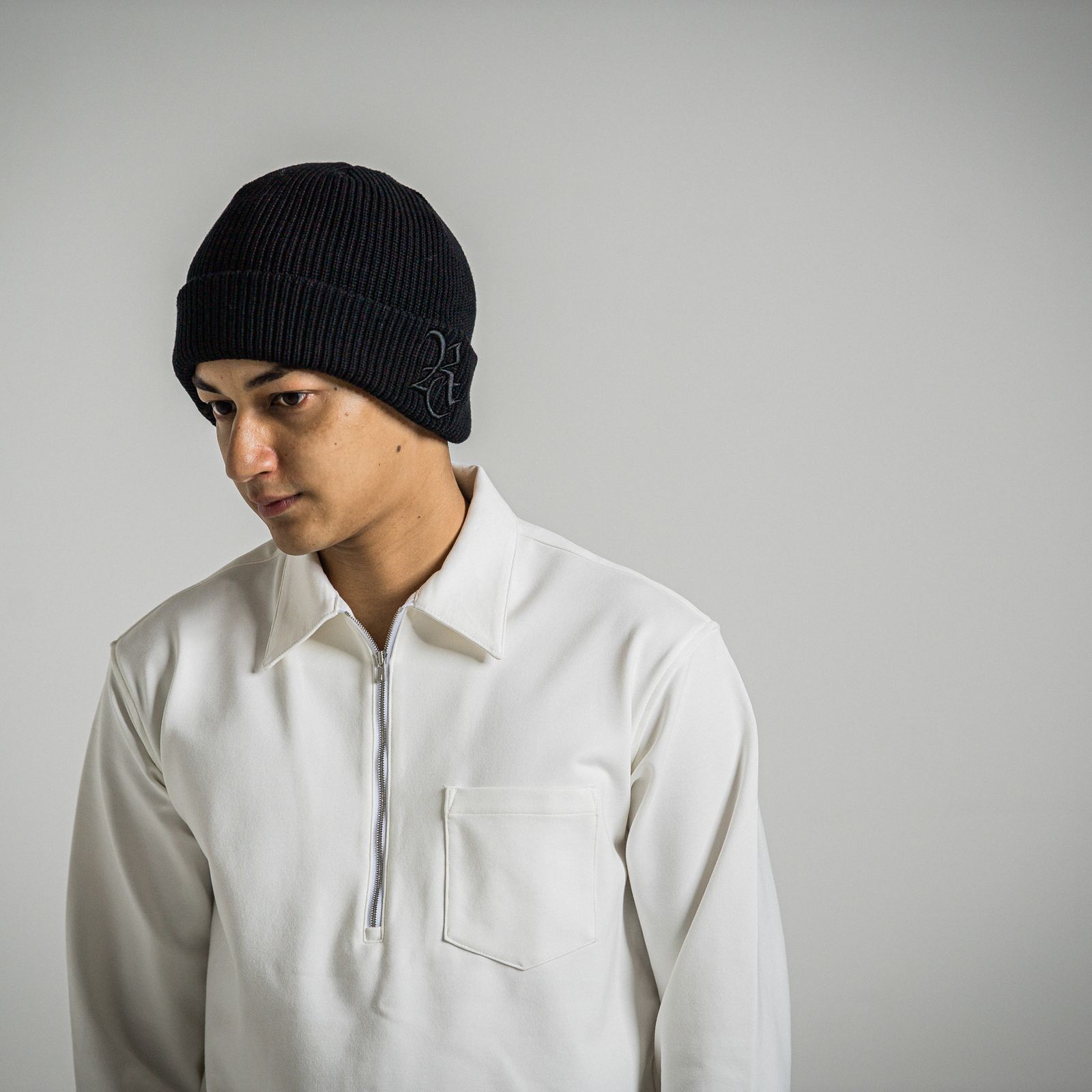 COTTON KNIT CAP / RC34-CAP-004 / コットンニットキャップ / ブラック×ブラック