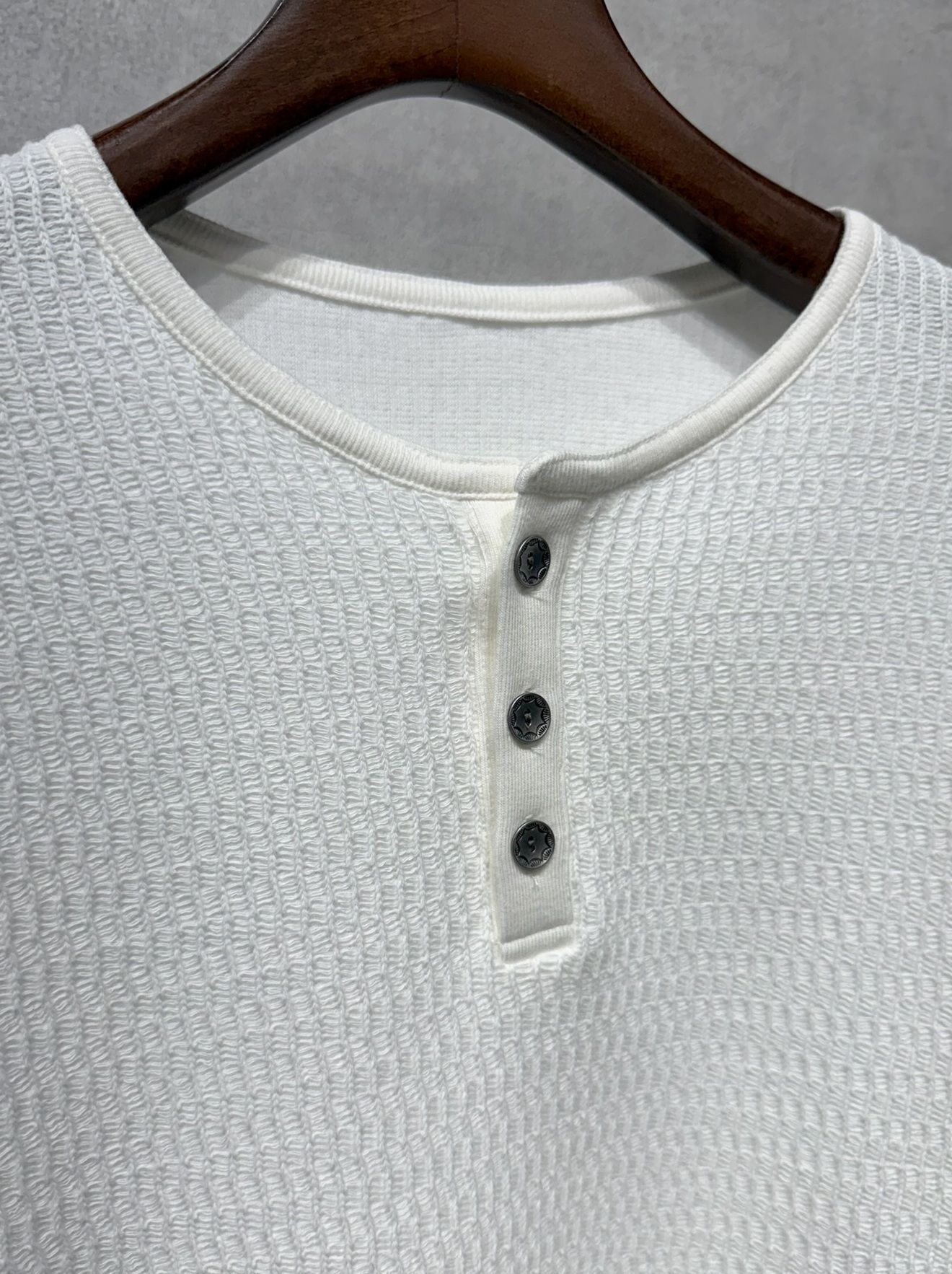 KNT HENRY / RC41-C-001 / コットンニットヘンリーネックロングTシャツ / ホワイト
