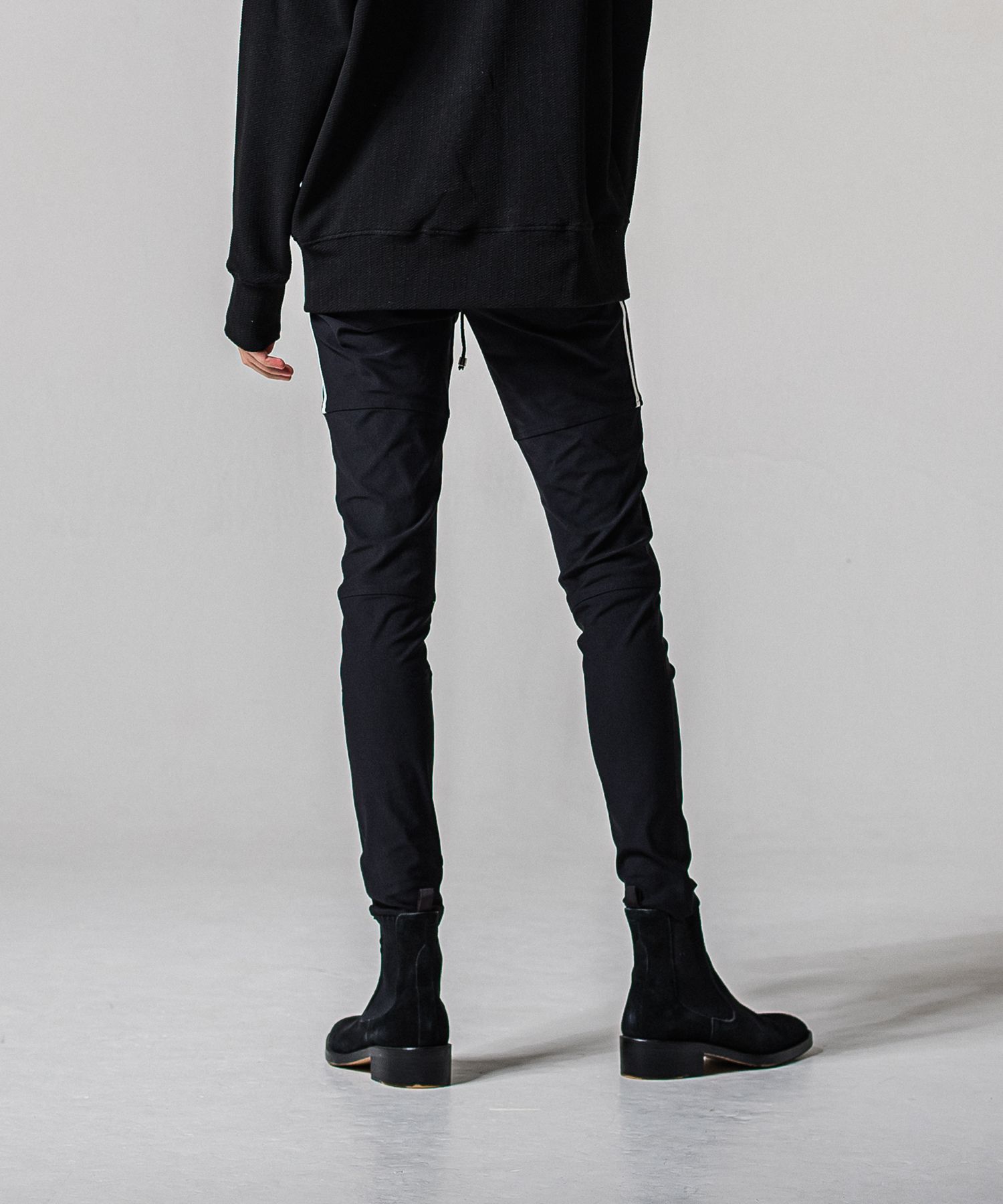 JOHNSON LINE NYLON PT / BASIC-ST-009 / ジョンソンナイロンラインパンツ / ブラック×ホワイト (3月上旬入荷予定)