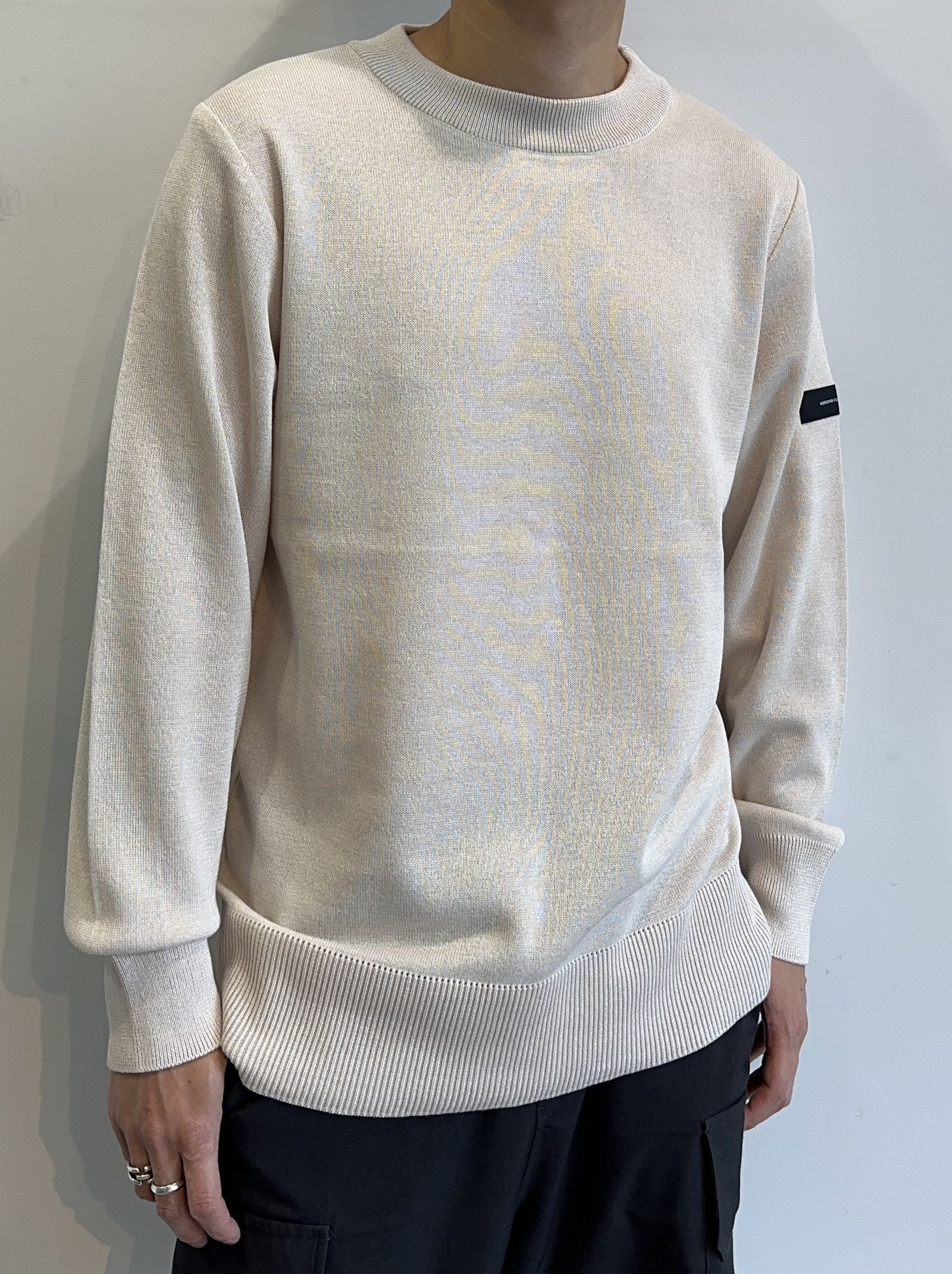 SILK KNT LONG SLEEVE / RC29-K-001 / 無地コットンニット / ベージュ