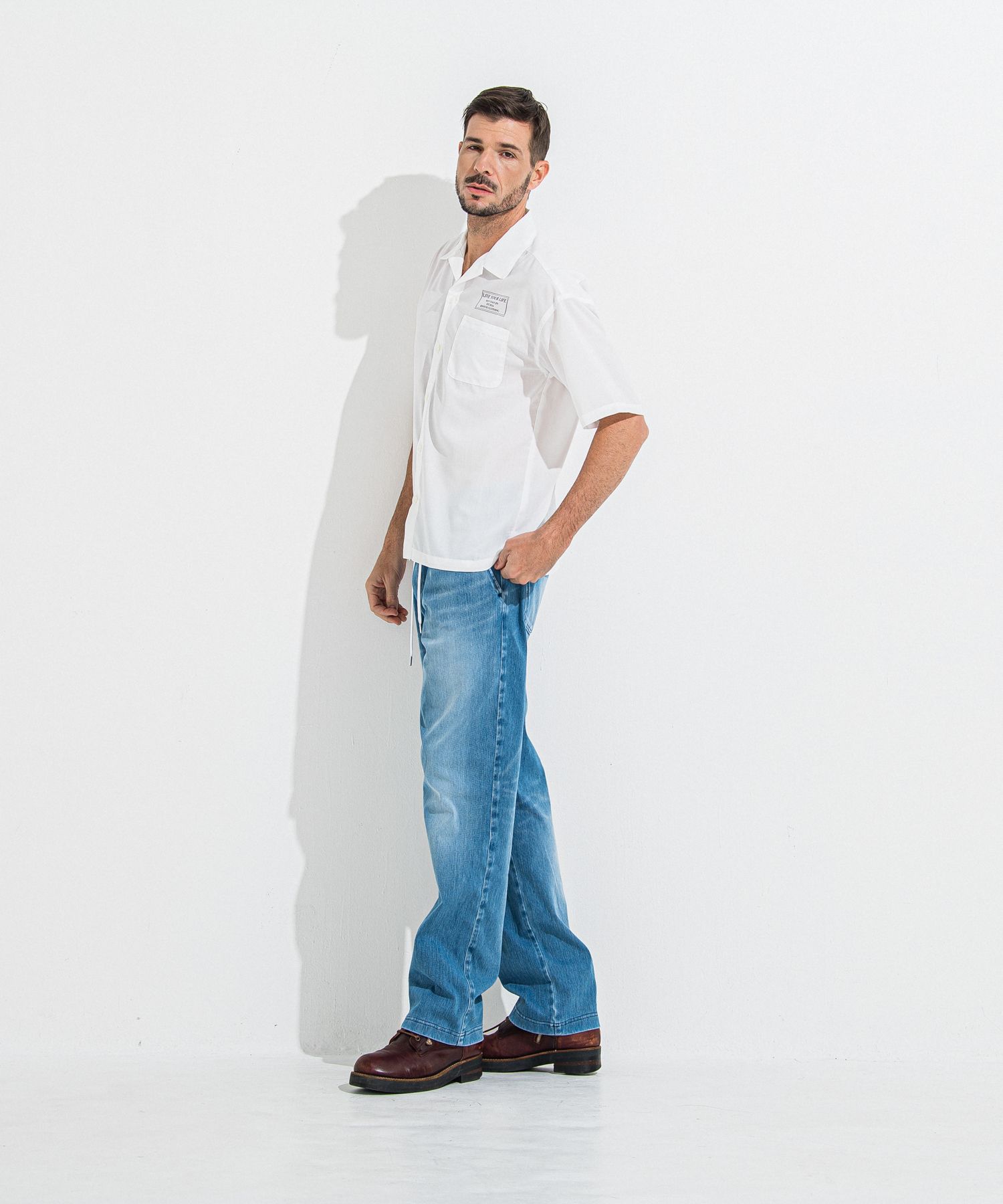 DENIM JERSEY WIDE PT / RC36-ST-016WTD / ライトオンスデニムジャージワイドパンツ / ライトインディゴ