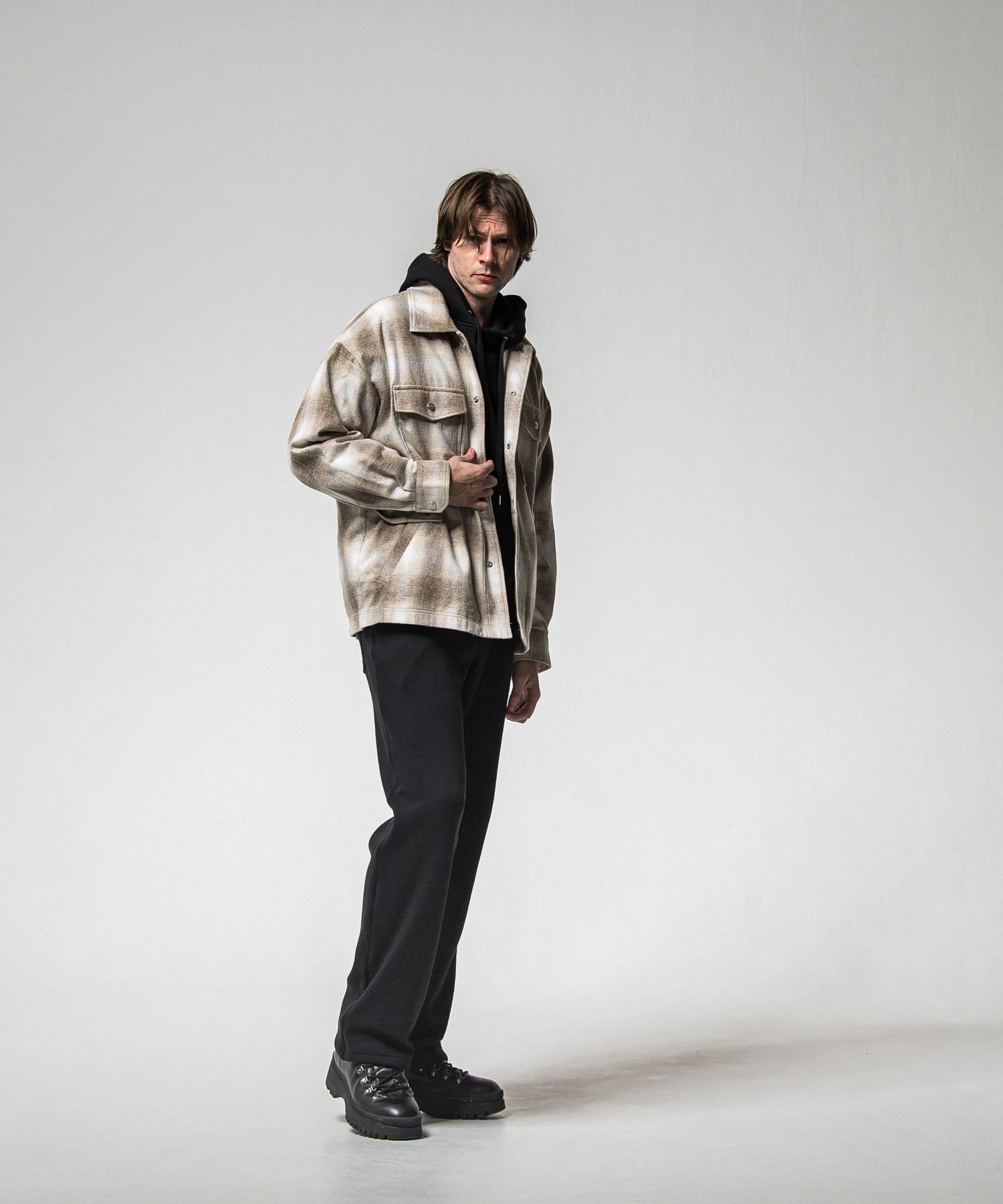 FLANNEL CHECK JK / RC38-JK-007 / フランネルチェックCPOジャケット / ブラウン (10月中旬入荷予定)