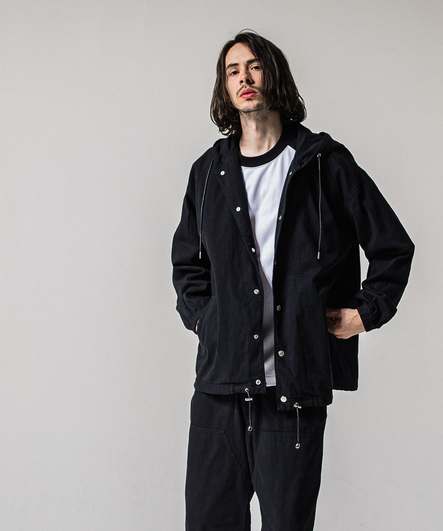 COACH HOODIE / RC39-JK-005 / コーチパーカー / ブラック (2月中旬入荷予定)