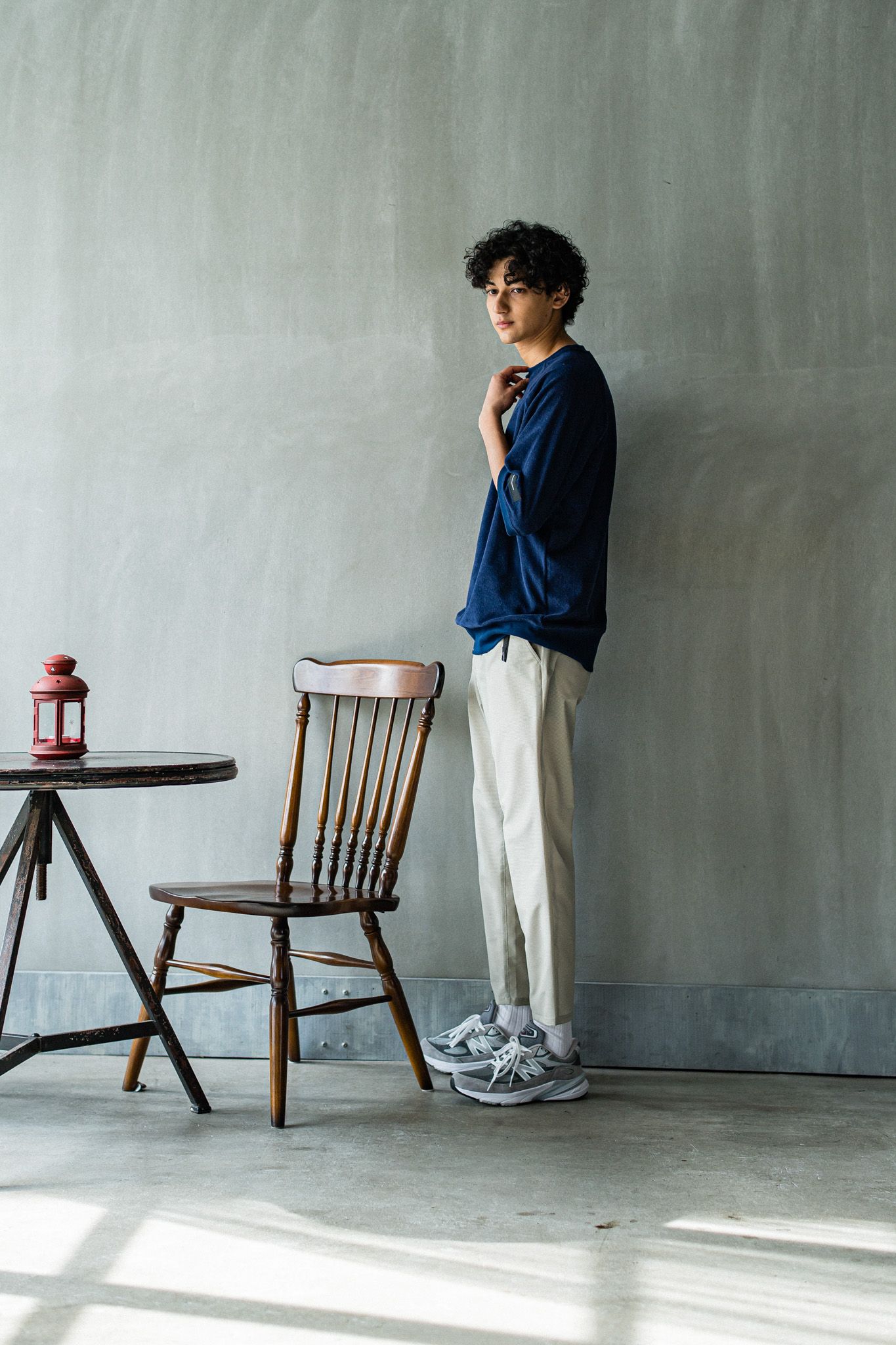 PAT WIDE EASY PANTS / RC32-ST-036 / ベルト付きテーパードワイドパンツ / ベージュ