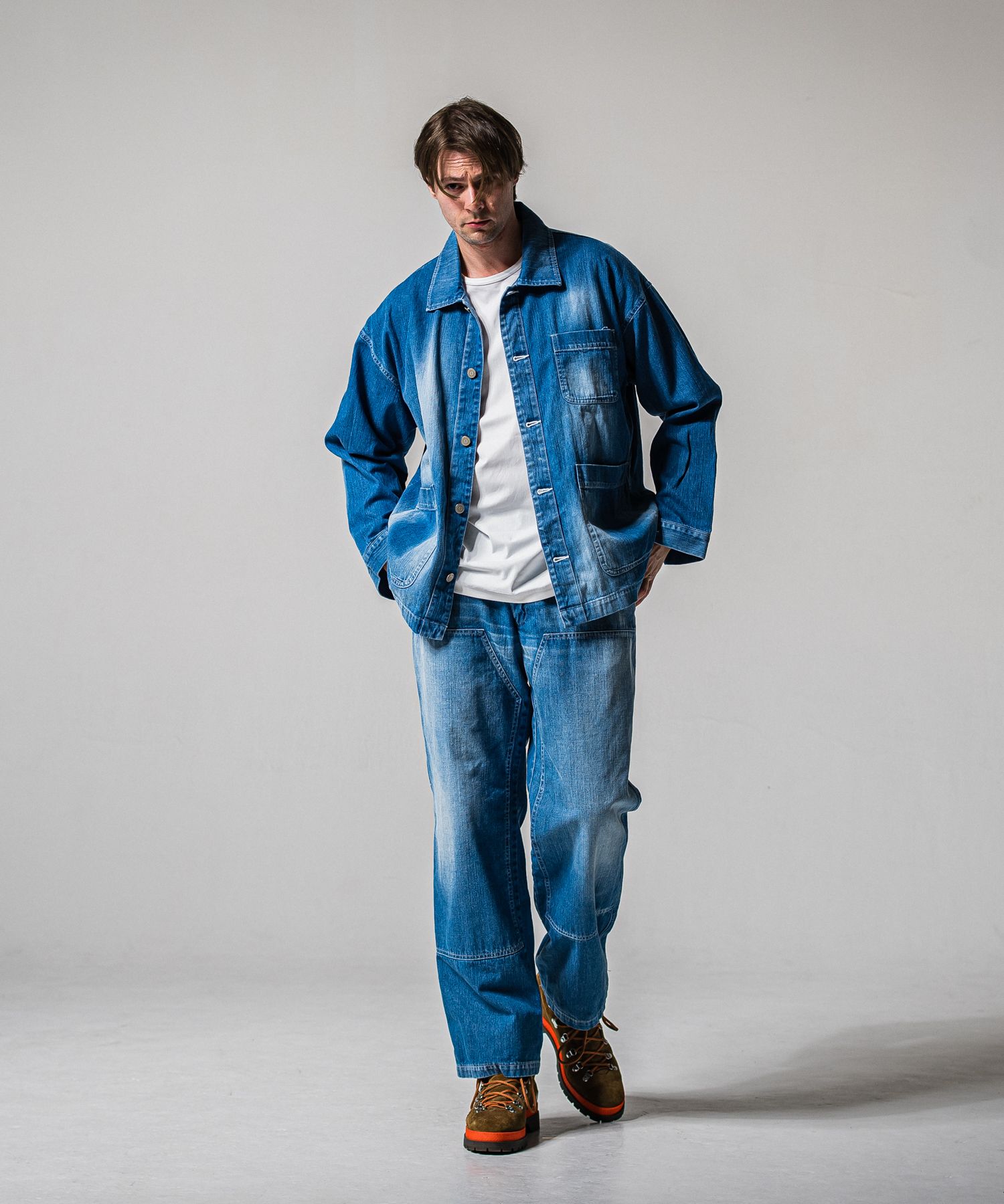 DOUBLE KNEE PT / RC39-ST-041 / ダブルニーワイドデニムパンツ / ライトインディゴ (2月中旬入荷予定)