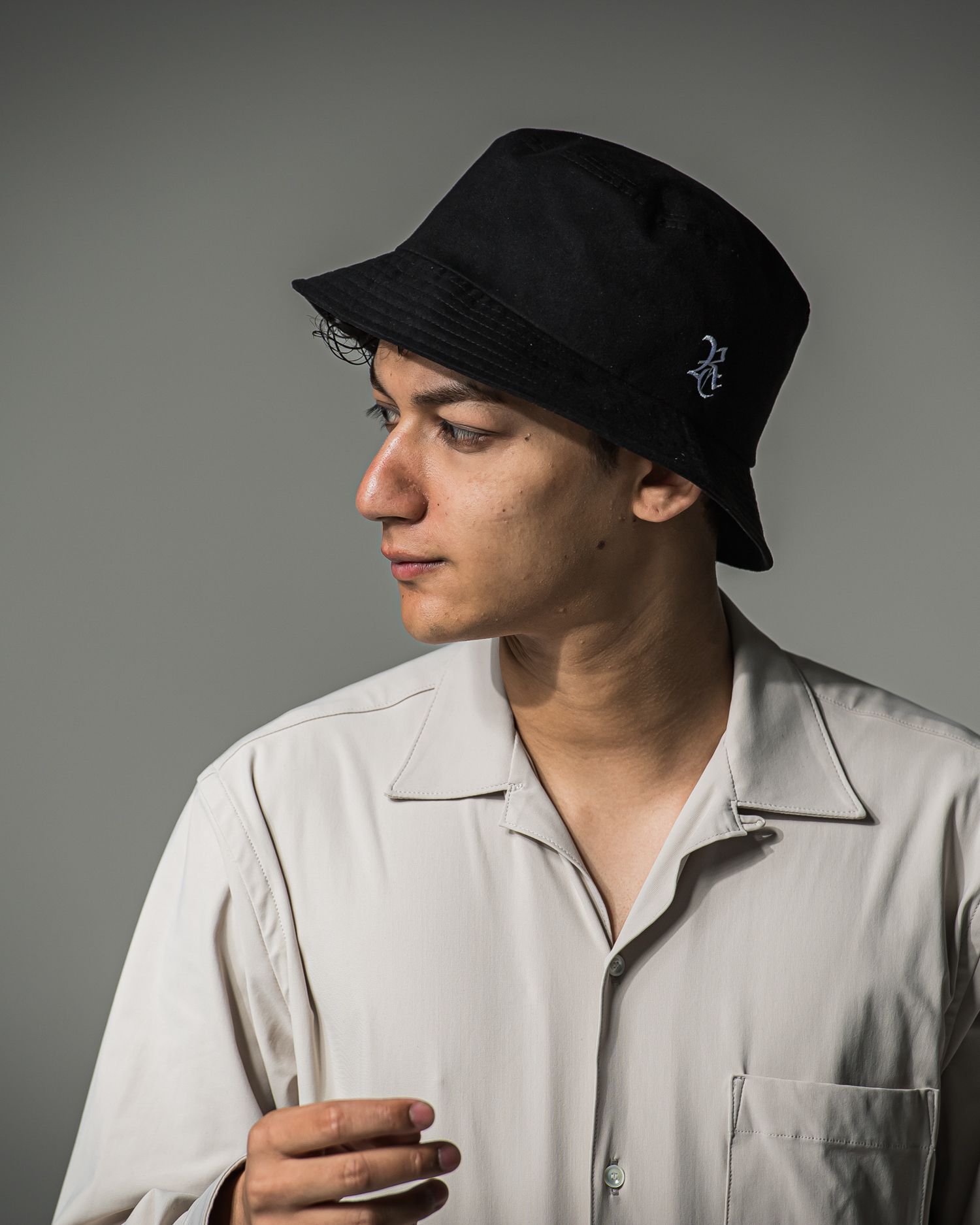 SUEDE BUCKET HAT / RC37-CAP-003 / スエードエコレザーバケットハット / ブラック (9月上旬入荷予定)