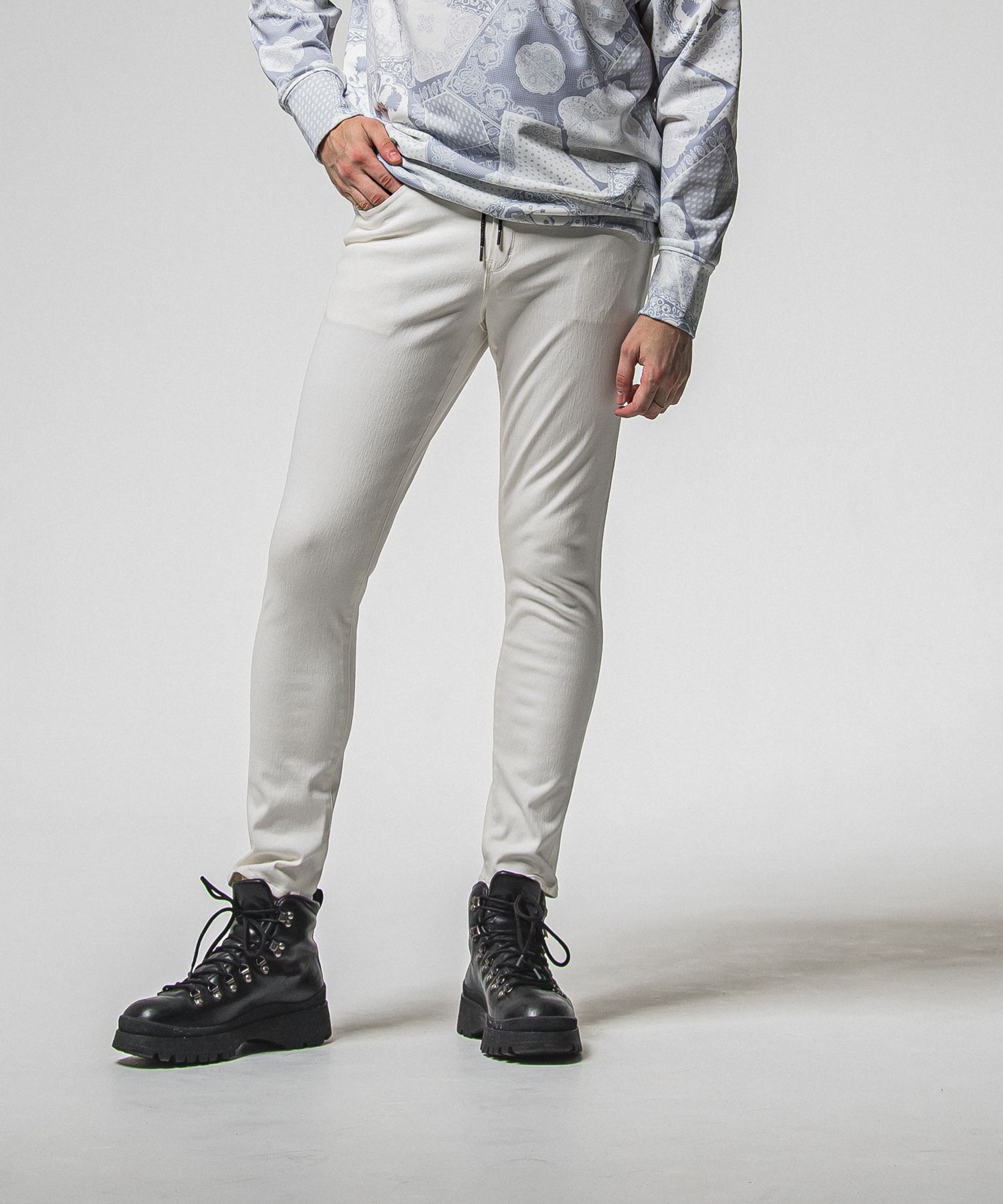 MICK DENIM JERSEY / BASIC-ST-020 / デニムジャージテーパードパンツ / ホワイト (12月上旬入荷予定)