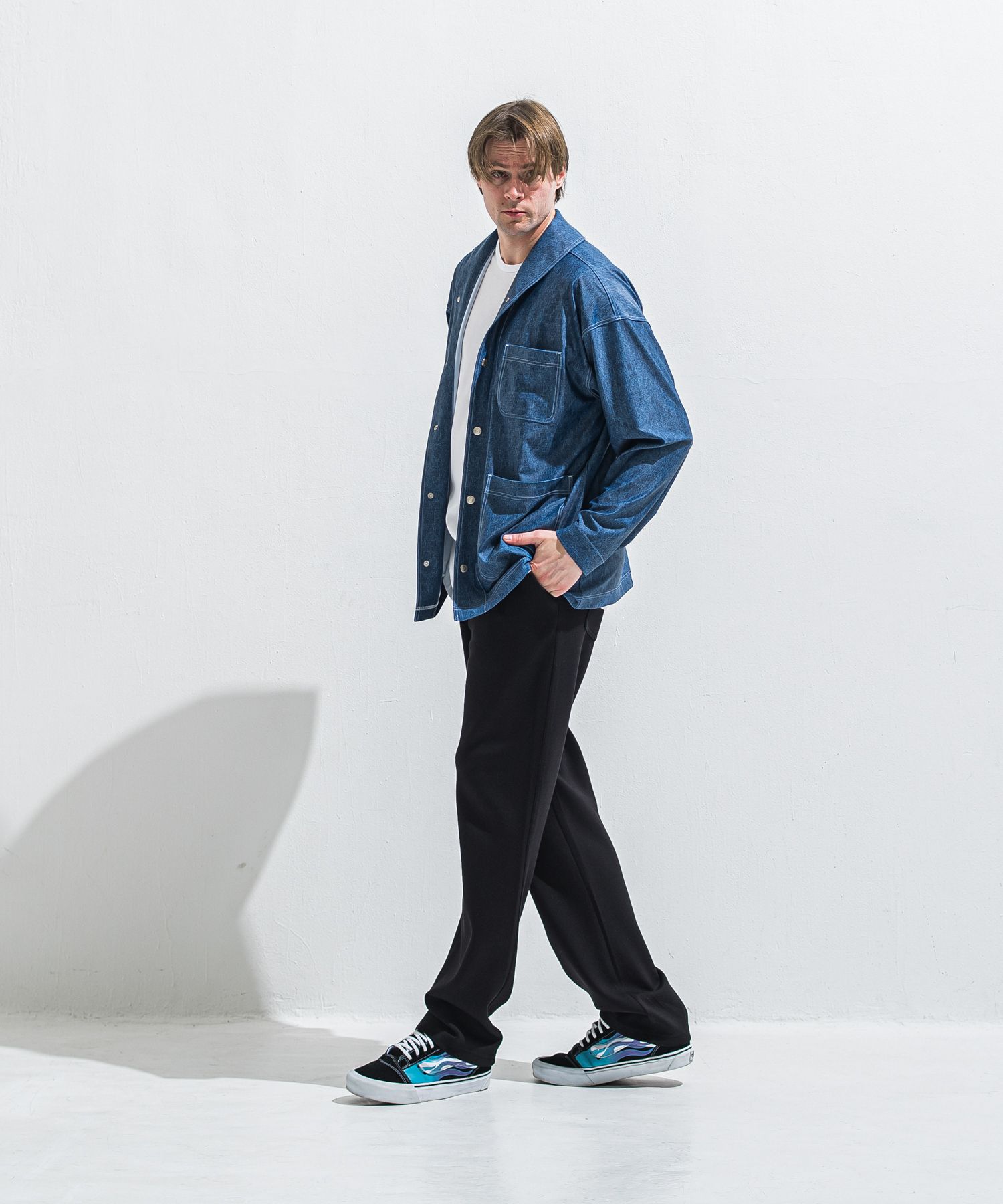 SEMI WIDE TUCK PANTS / RC40-ST-016WT / セミワイドタックパンツ / ダンボールブラック (4月中旬入荷予定)