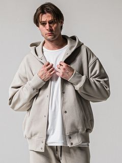 AZE VARSITY HOODIE / RC39-C-006 / 高機能畦編みニットトレーナー / グレージュ (1月中旬入荷予定)