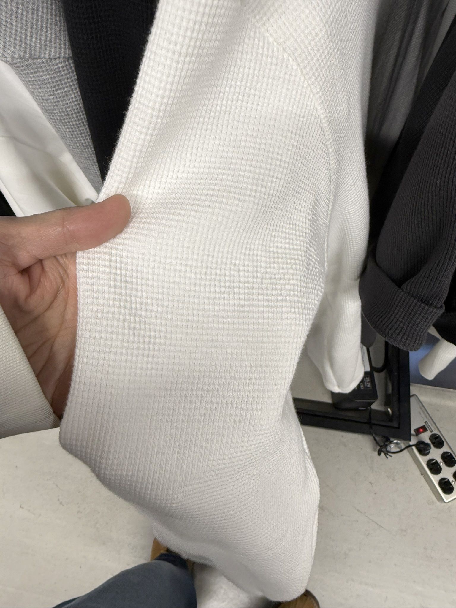 CUT OFF THERMAL TEE / RC39-T-003 / サーマルロールアップTシャツ / ホワイト (3月中旬入荷予定)