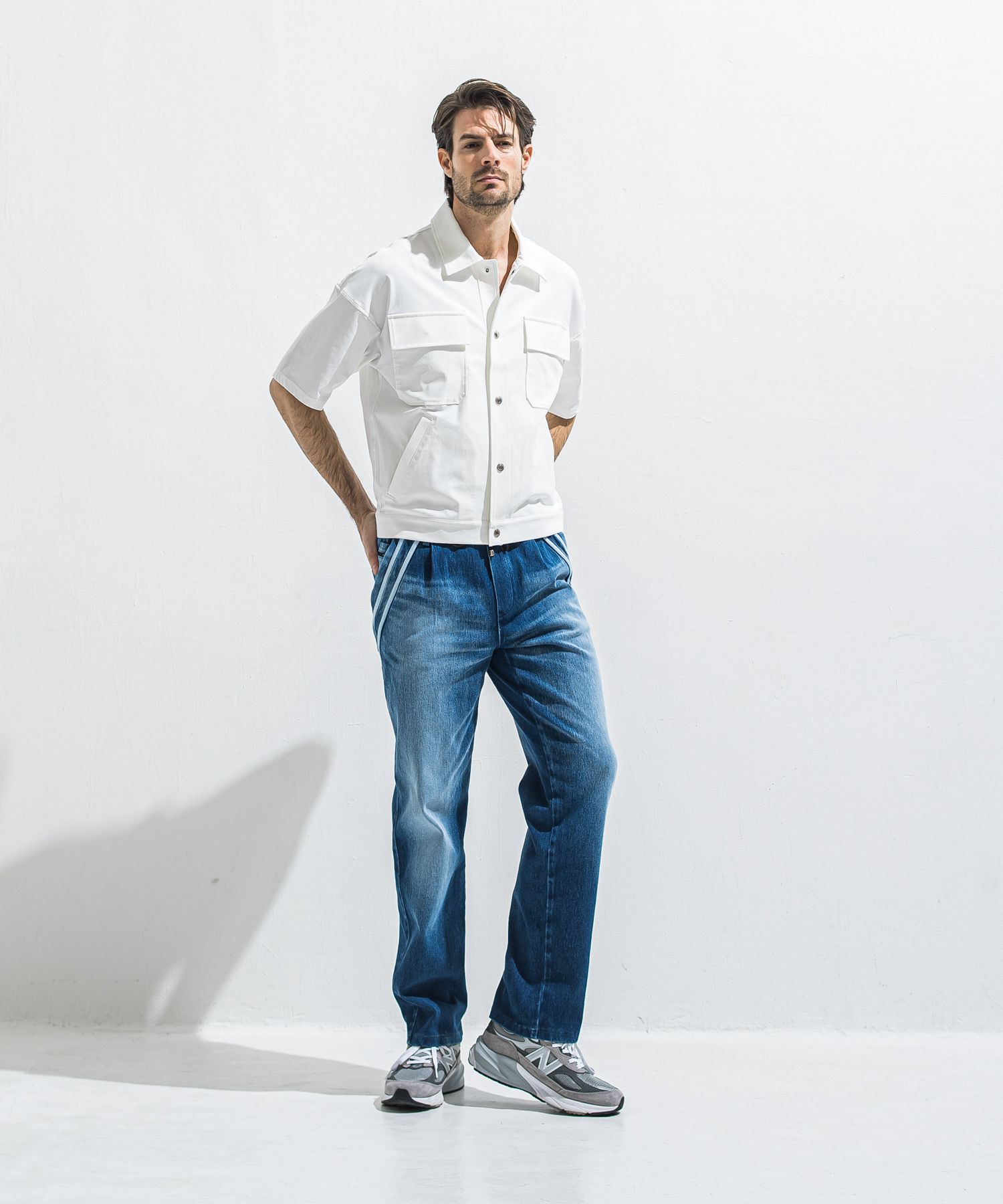 EDGE DENIM SEMI WIDE PT / RC40-ST-014WTD / デニムジャージセミワイドラインパンツ / ダークインディゴ (5月中旬入荷予定)