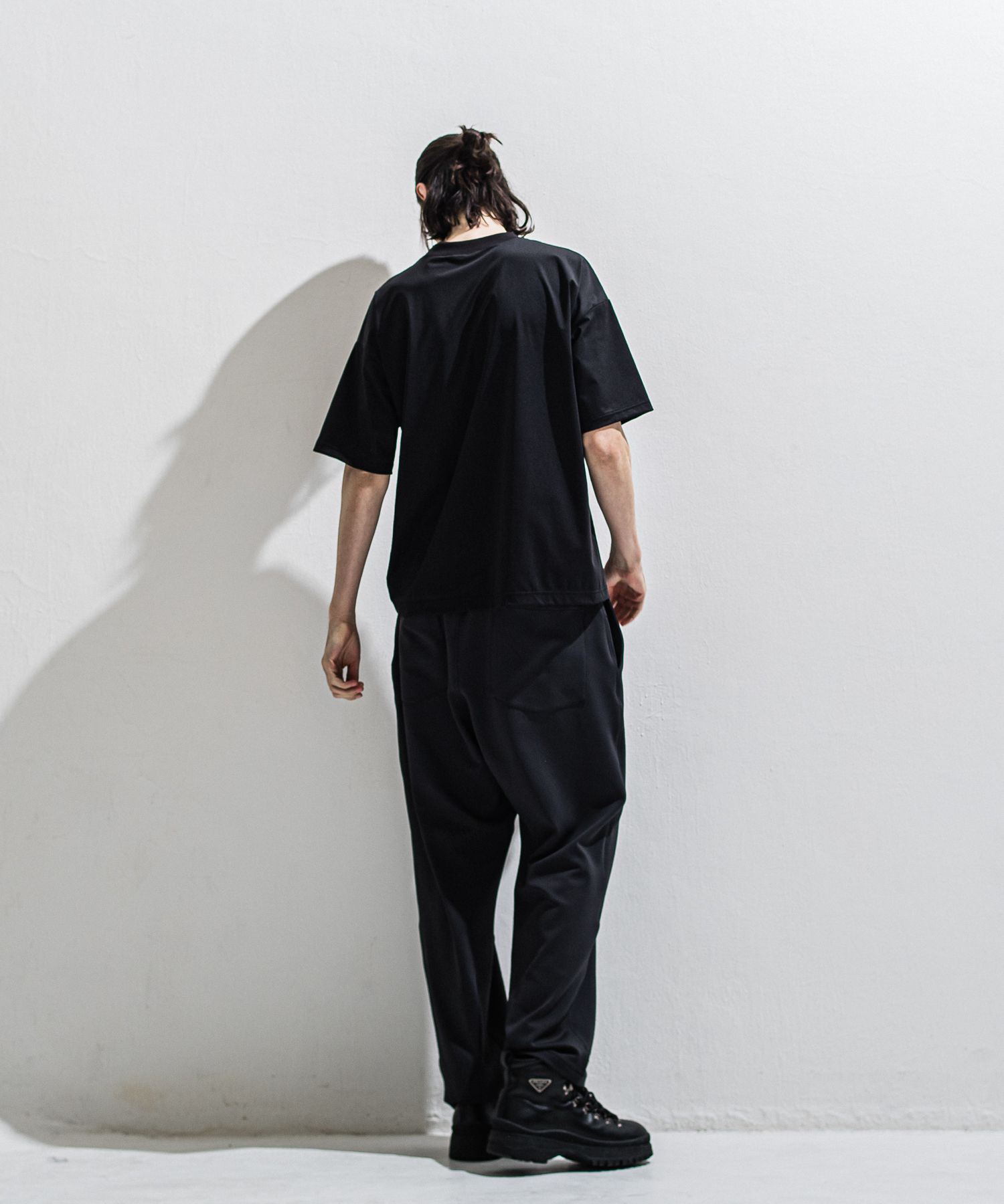 EMILIO DB WIDE PANTS / DP1-ST-003 / ダンボールジャージスーパーワイドパンツ / ブラック (3月中旬入荷予定)