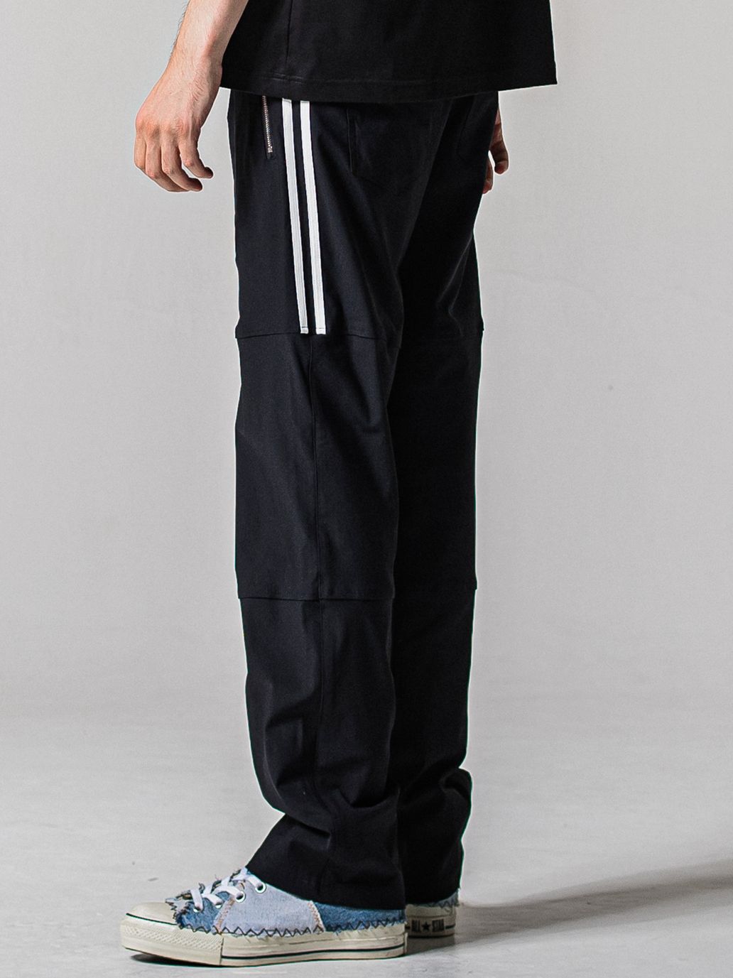 JOHNSON LINE WIDE PANTS / RC39-ST-009WT / ジョンソンラインワイドタックパンツ / ブラック×ホワイト (1月下旬入荷予定)