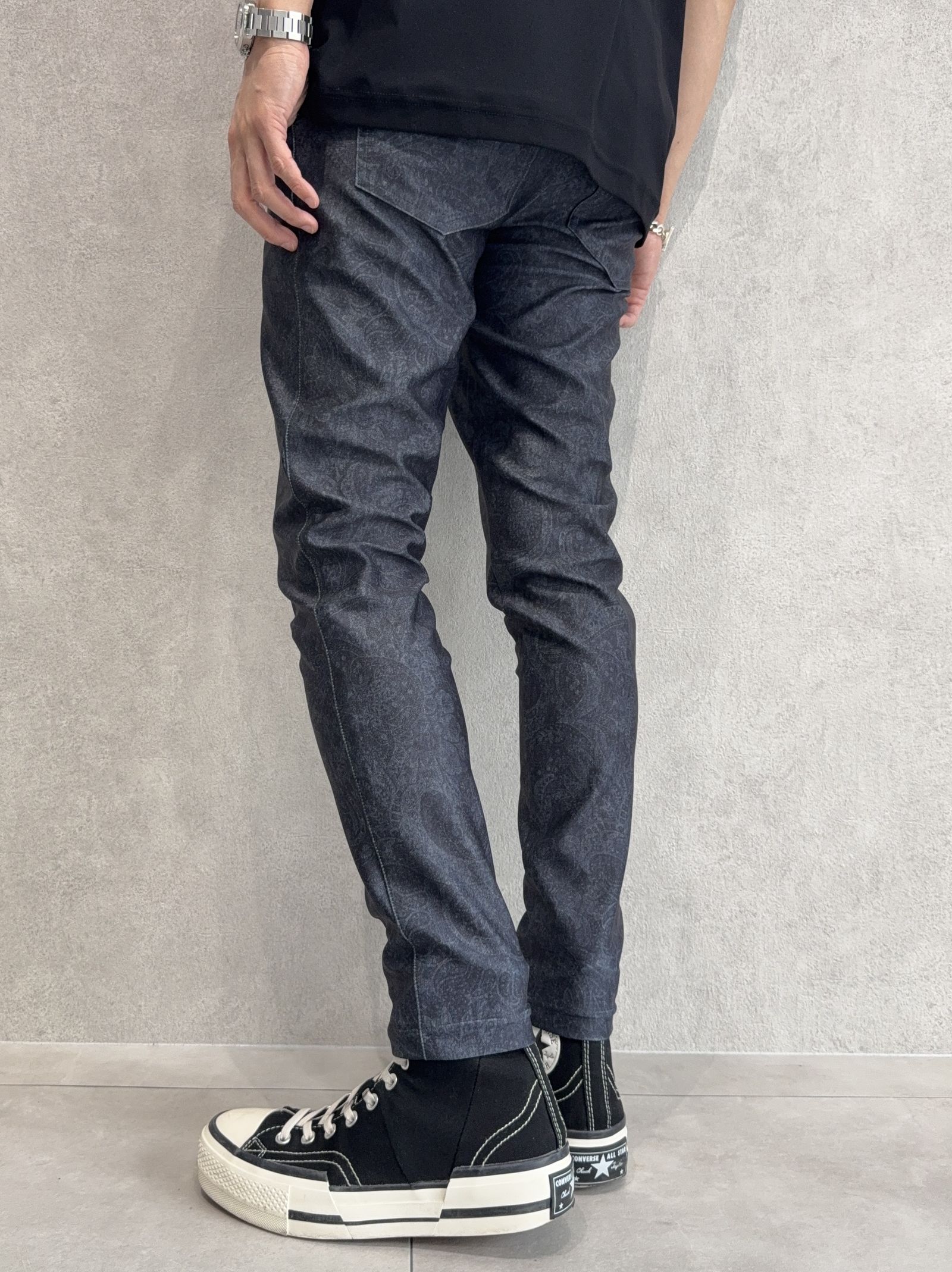 CHRIS EASY TUCK PANTS / RC35-ST-016T / イージータックパンツ / ペイズリーブラック