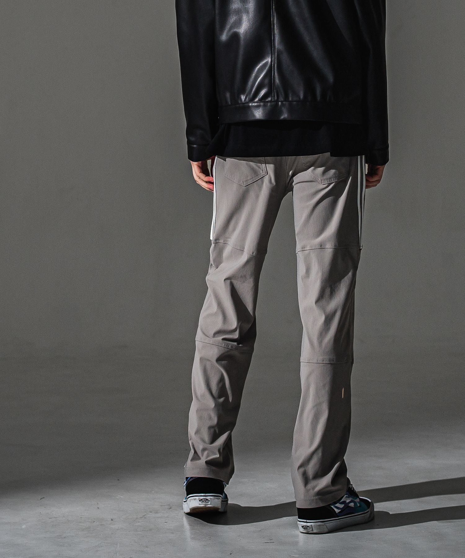 JOHNSON LINE WIDE PT / BASIC-ST-009WT / ジョンソンラインセミワイドタックパンツ / グレー×ホワイト (7月下旬入荷予定)