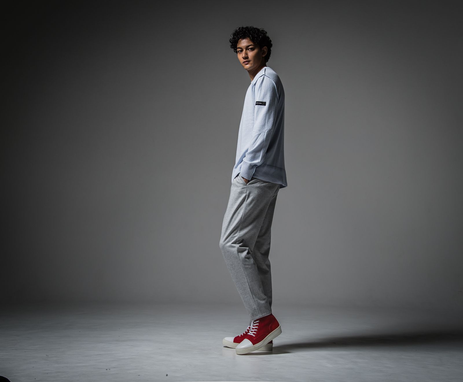 OUT SEAM SWEATER / RC30-K-001 / アウトシームニット / サックス