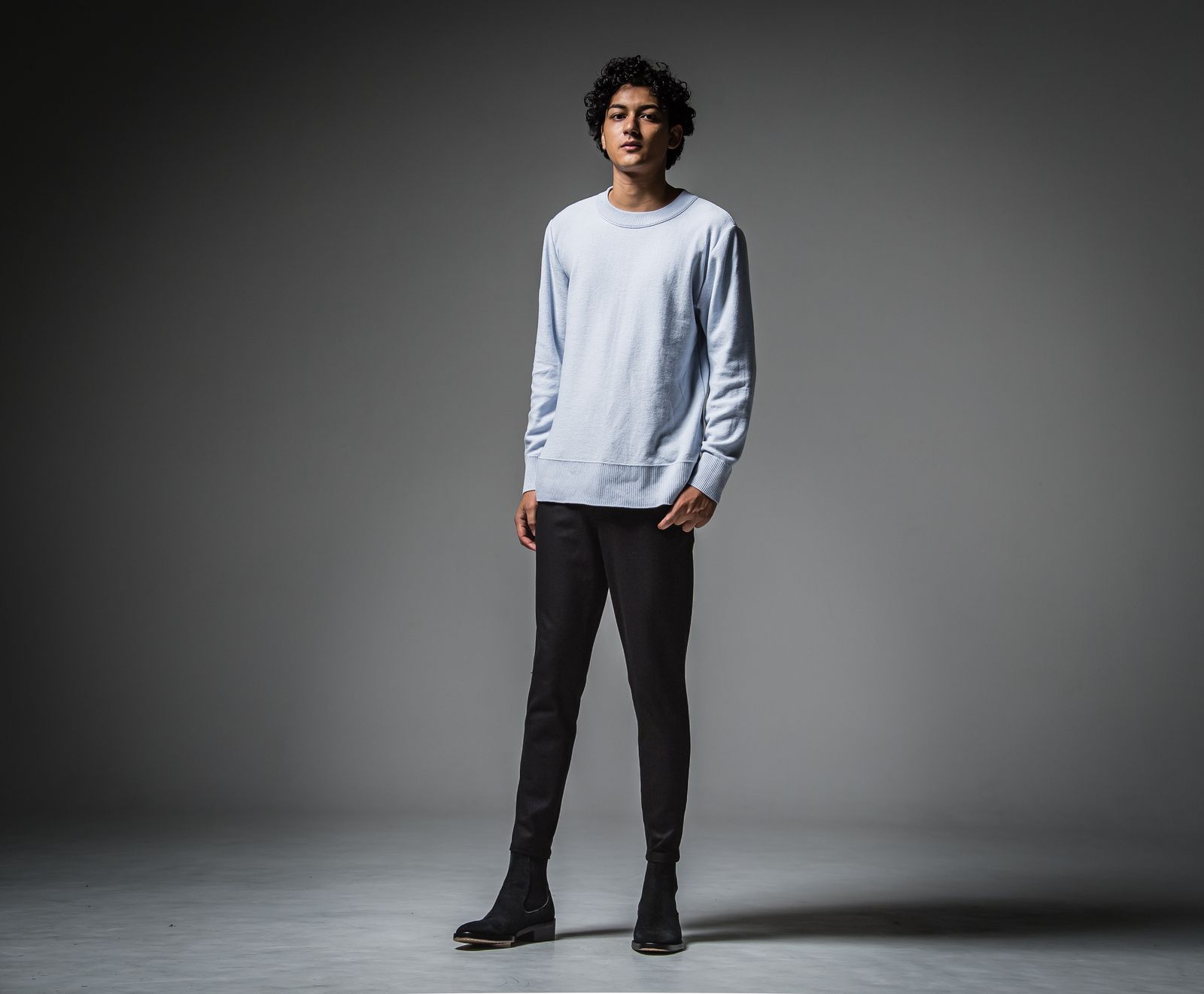 OUT SEAM SWEATER / RC30-K-001 / アウトシームニット / サックス