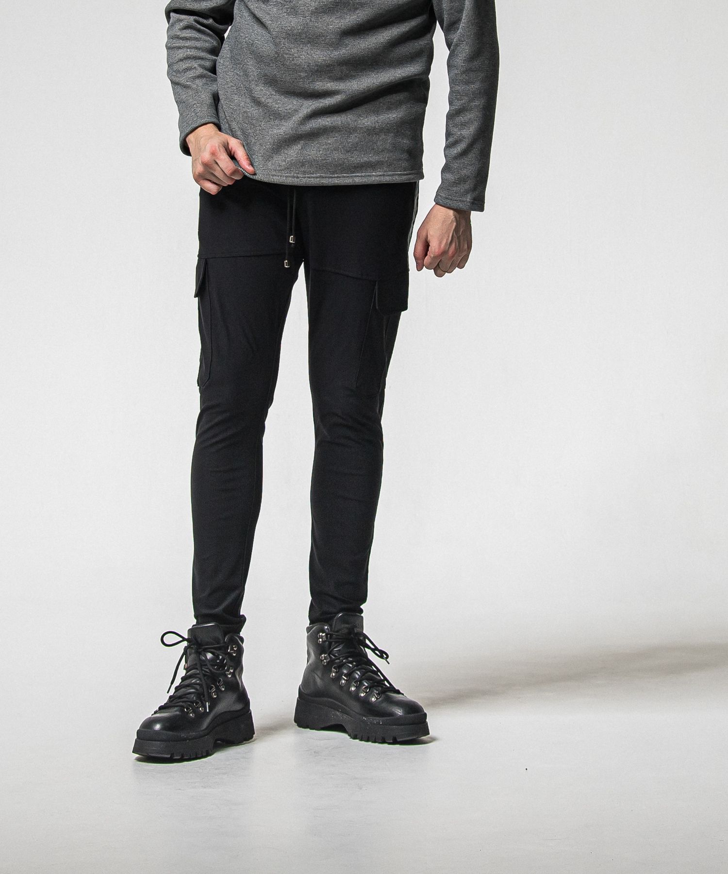 DARRELL HEAT CARGO PT / RC38-ST-010H / 裏起毛カーゴラインパンツ / ブラック (11月上旬入荷予定)