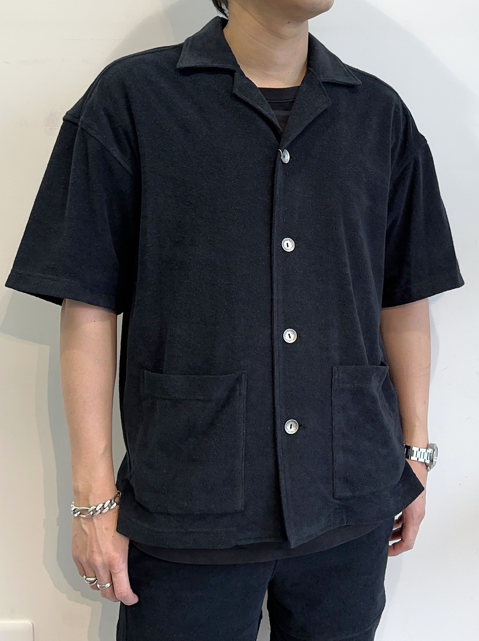 PILE BEACH SHIRTS / RC32-SH-002 / パイル半袖シャツ / ブラック