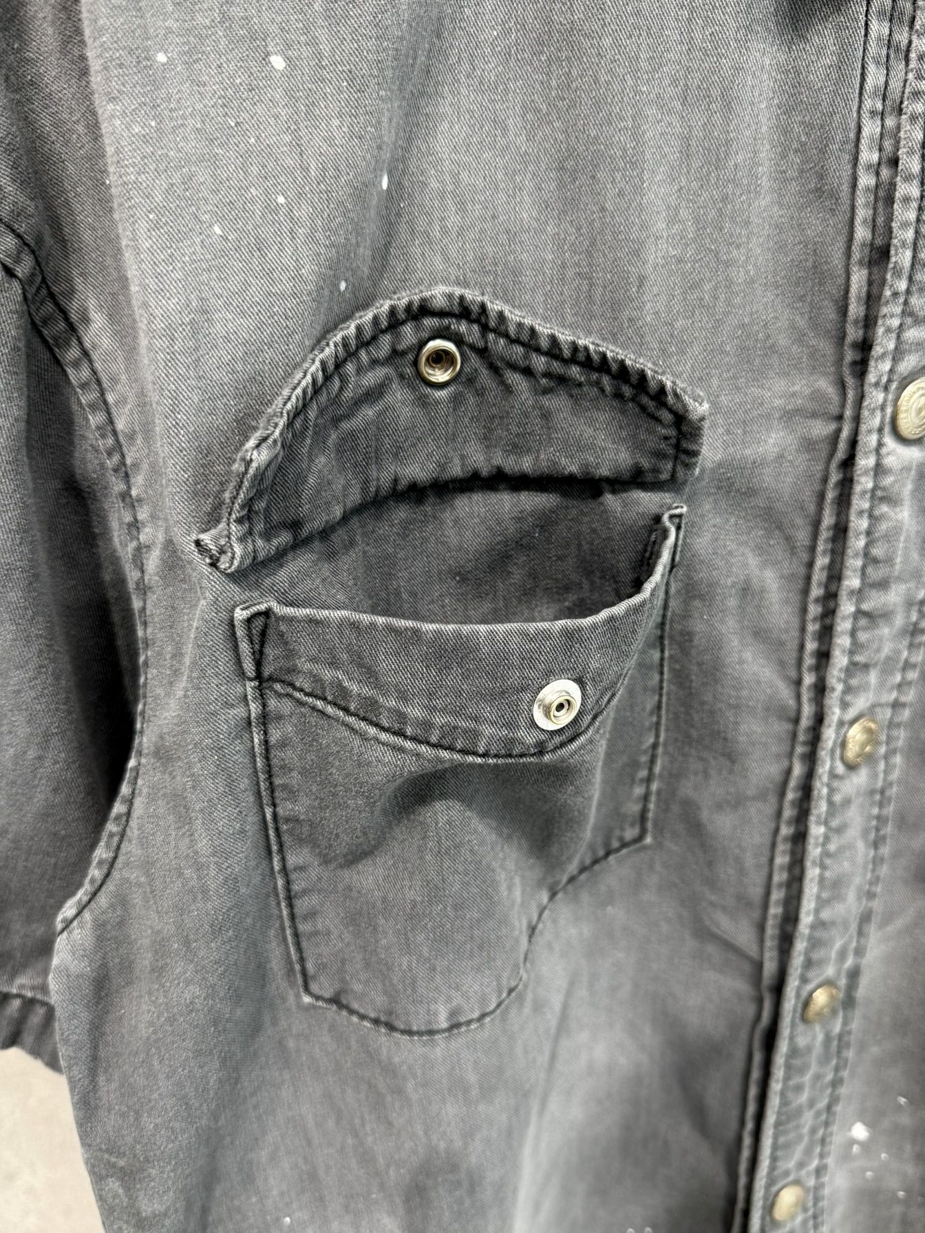 HALF DENIM SHIRTS / RC40-SH-002 / デニム半袖シャツ / ブラック