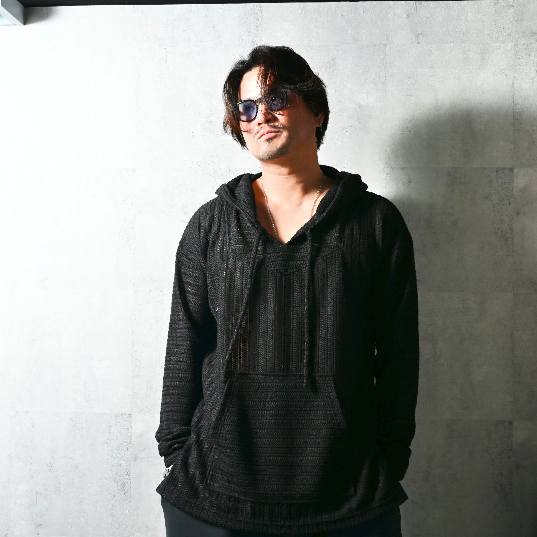 RUSSEL MEXICAN HOODIE / DP1-C-003 / ラッセル織りメキシカンパーカー / ブラック (3月上旬入荷予定)