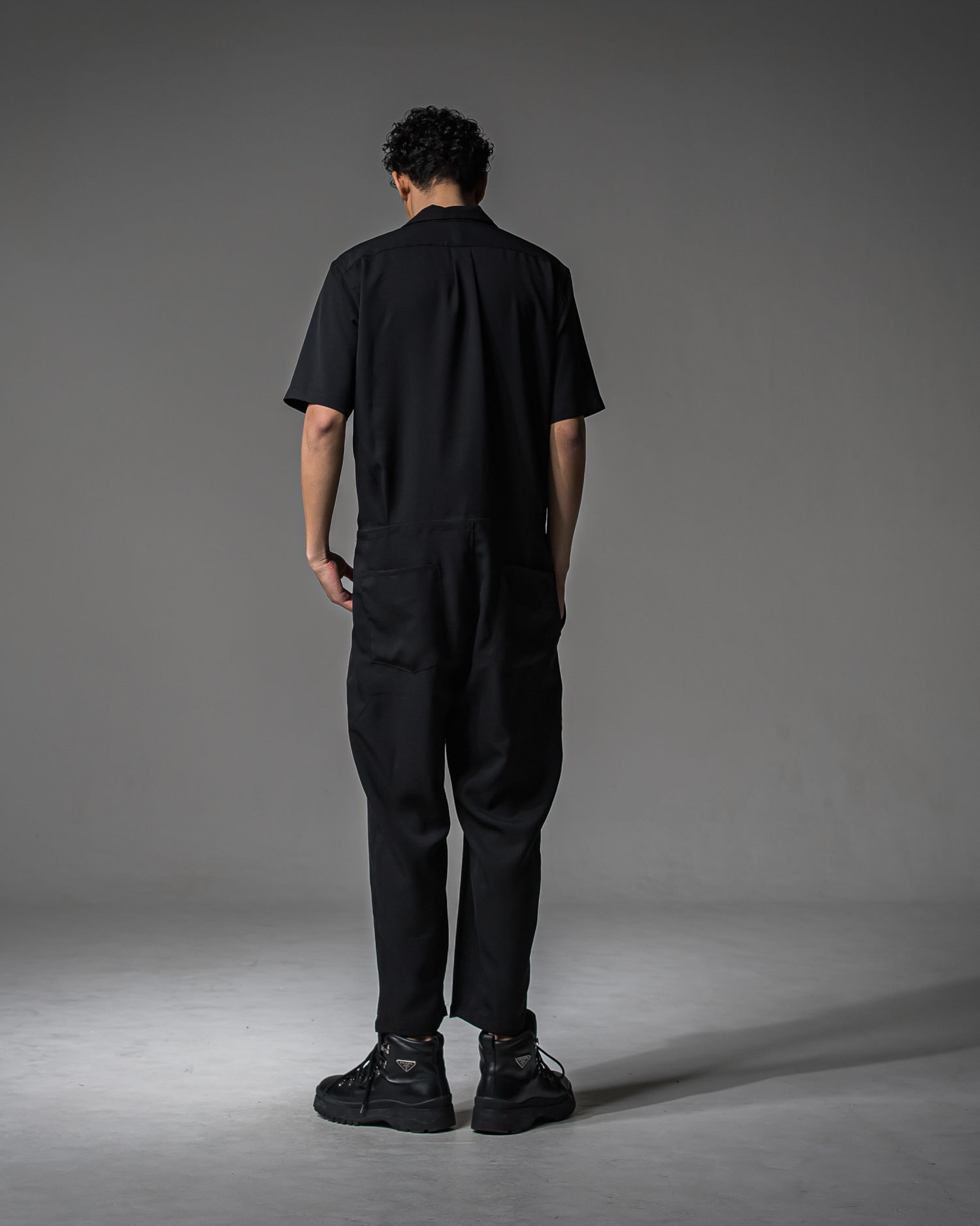 RAGE TWILL HALF ALL IN ONE / DP1-TN-001 / 半袖シャツオールインワン / ブラック (3月中旬入荷予定)