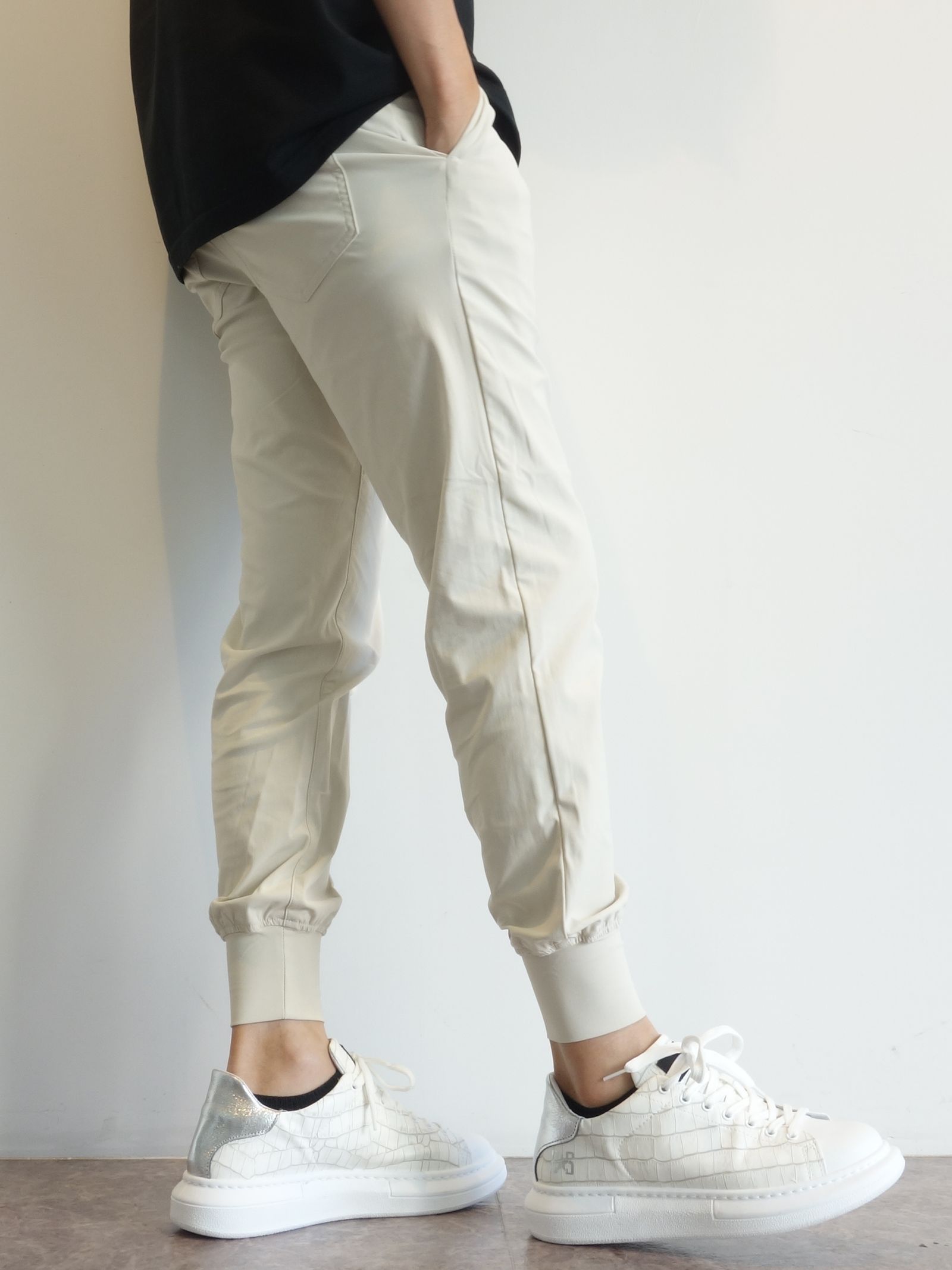 BILLIE NYLON PANTS / RC25-ST-028 / ナイロンリブパンツ / ベージュ