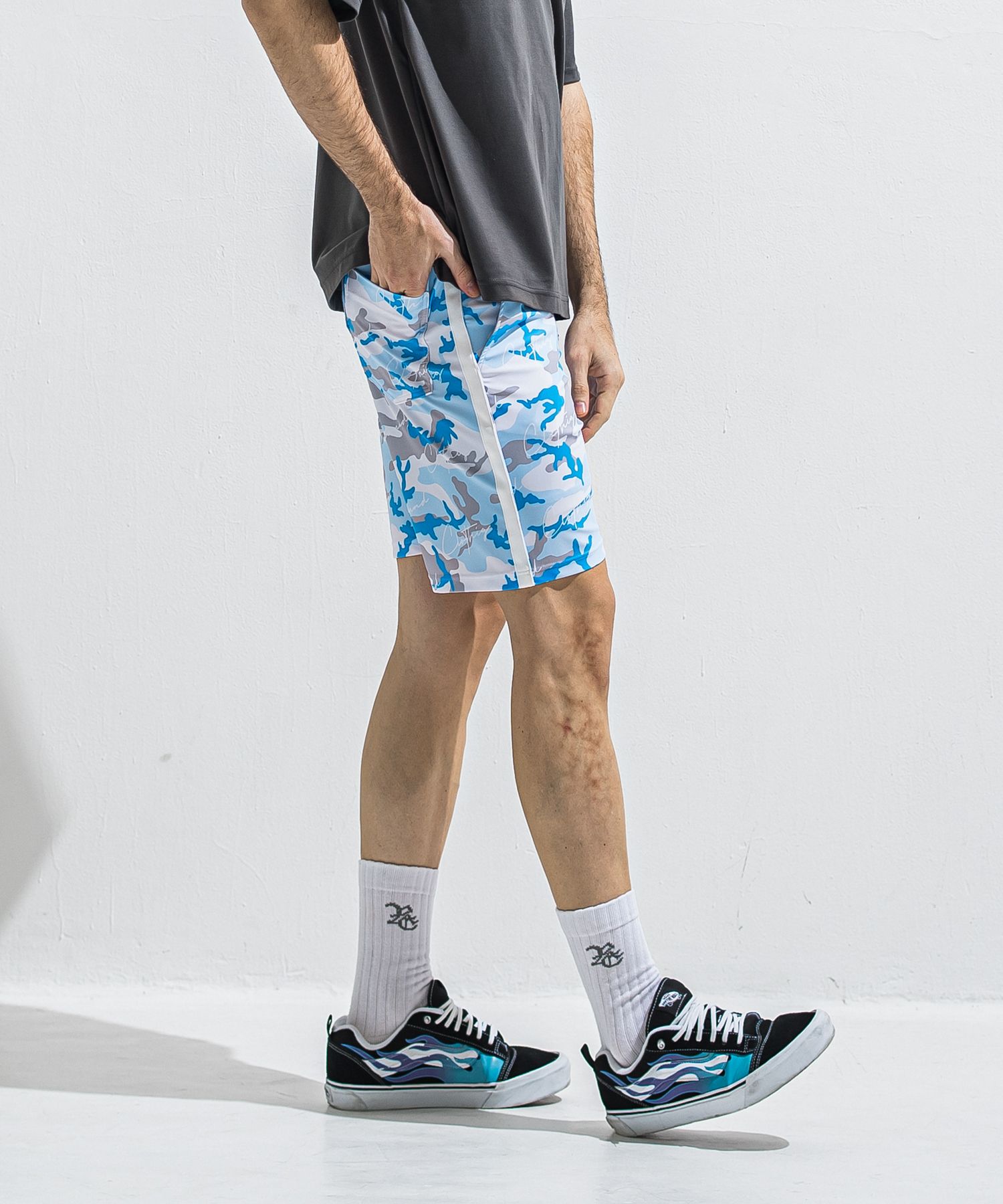 RUSH SHORTS / RC40-HP-002 / ラッシュガードショーツ / カモフラサックス (5月下旬入荷予定)