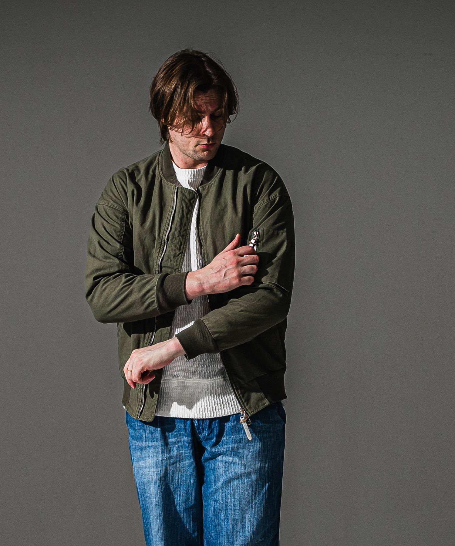 DAVID JACKET / RC41-JK-003 / ミリタリーライトMA-1 / ヴィンテージカーキ (8月下旬入荷予定)