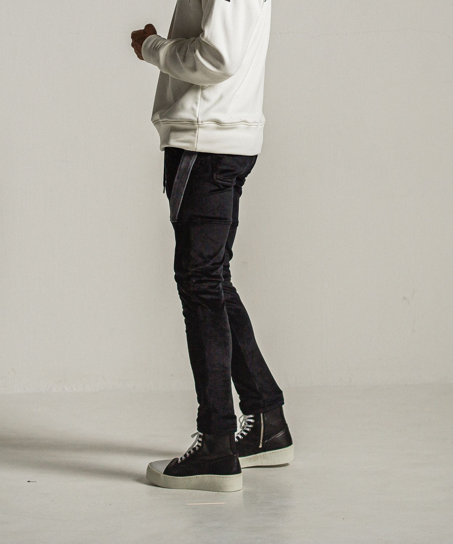 VELOURS TYLER PANTS / RC34-ST-026BH / ベロアフリースラインイージーパンツ / ブラック