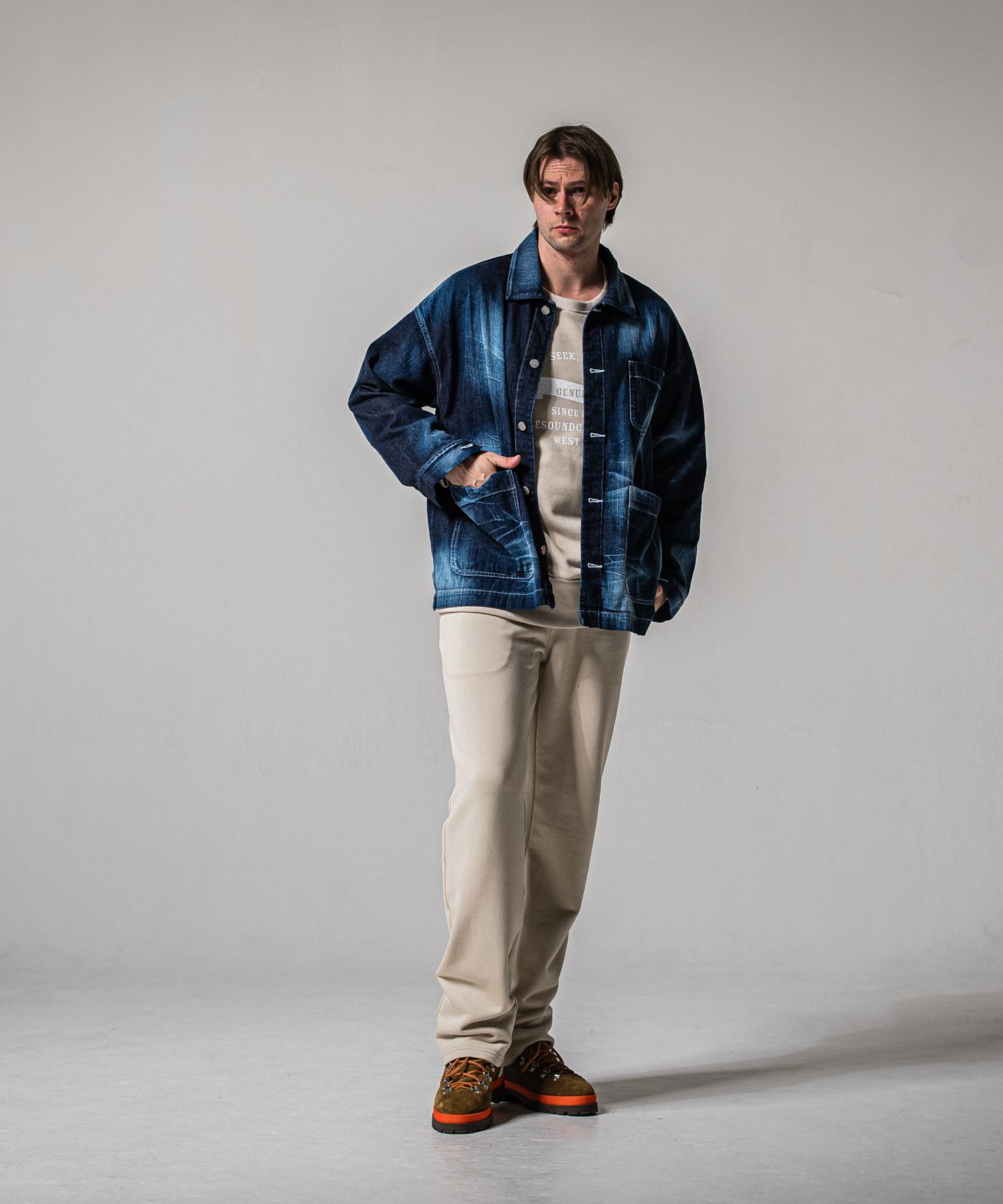 HF URAKE WIDE TUCK PANTS / RC39-ST-016WT / 高機能スウェットワイドタックパンツ / グレージュ (1月中旬入荷予定)