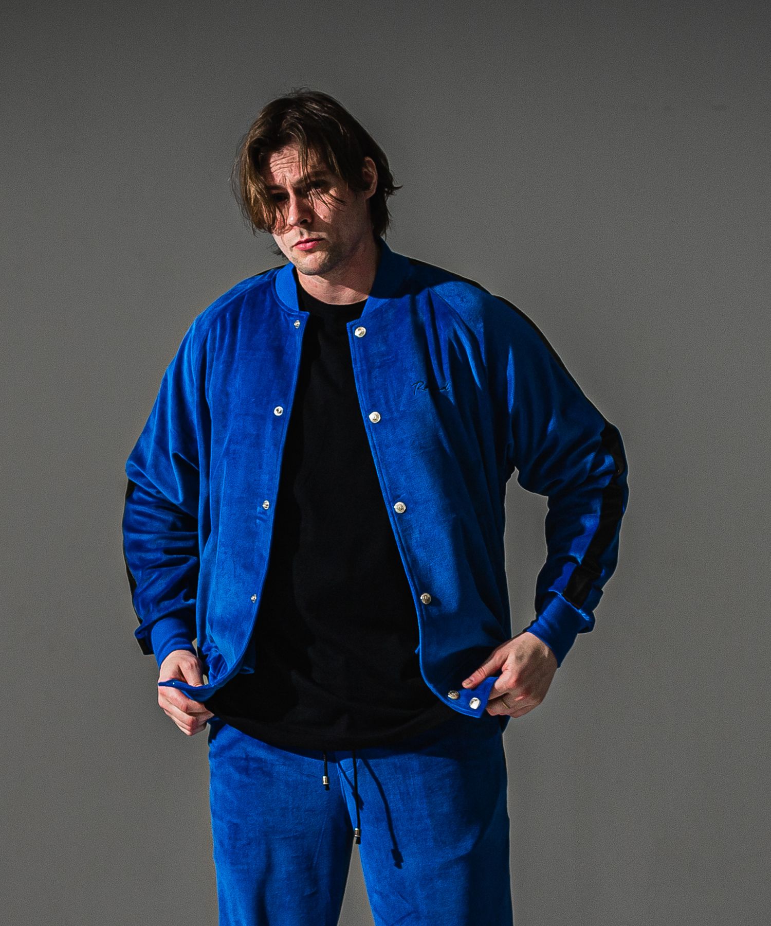 VELOURS VARSITY / RC41-C-005 / ベロアトラックスタジャン / ブルー (9月中旬入荷予定)