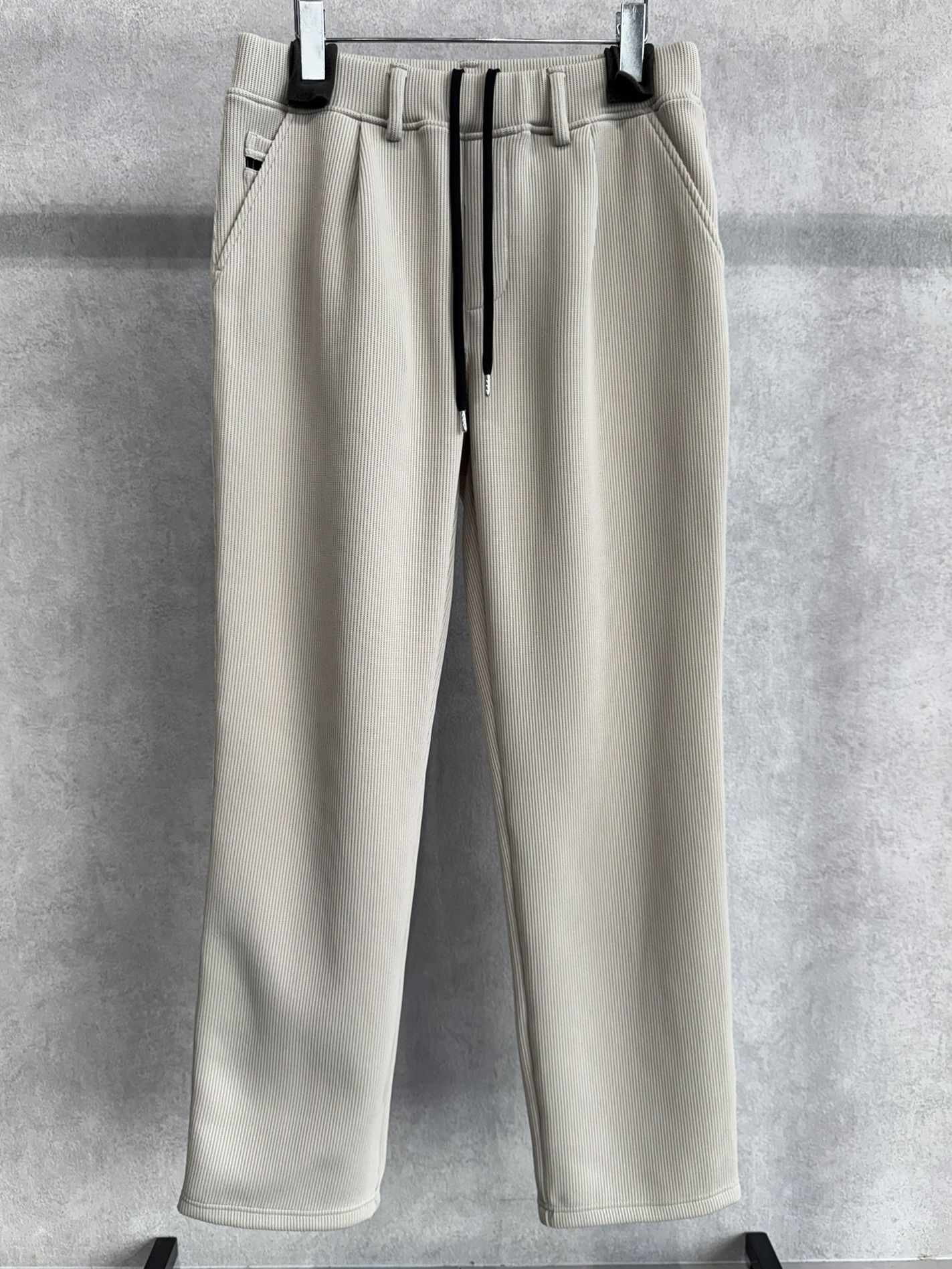 AZE WIDE TUCK PANTS / RC39-ST-016WT2 / 高機能畦編みニットワイドタックパンツ / グレージュ
